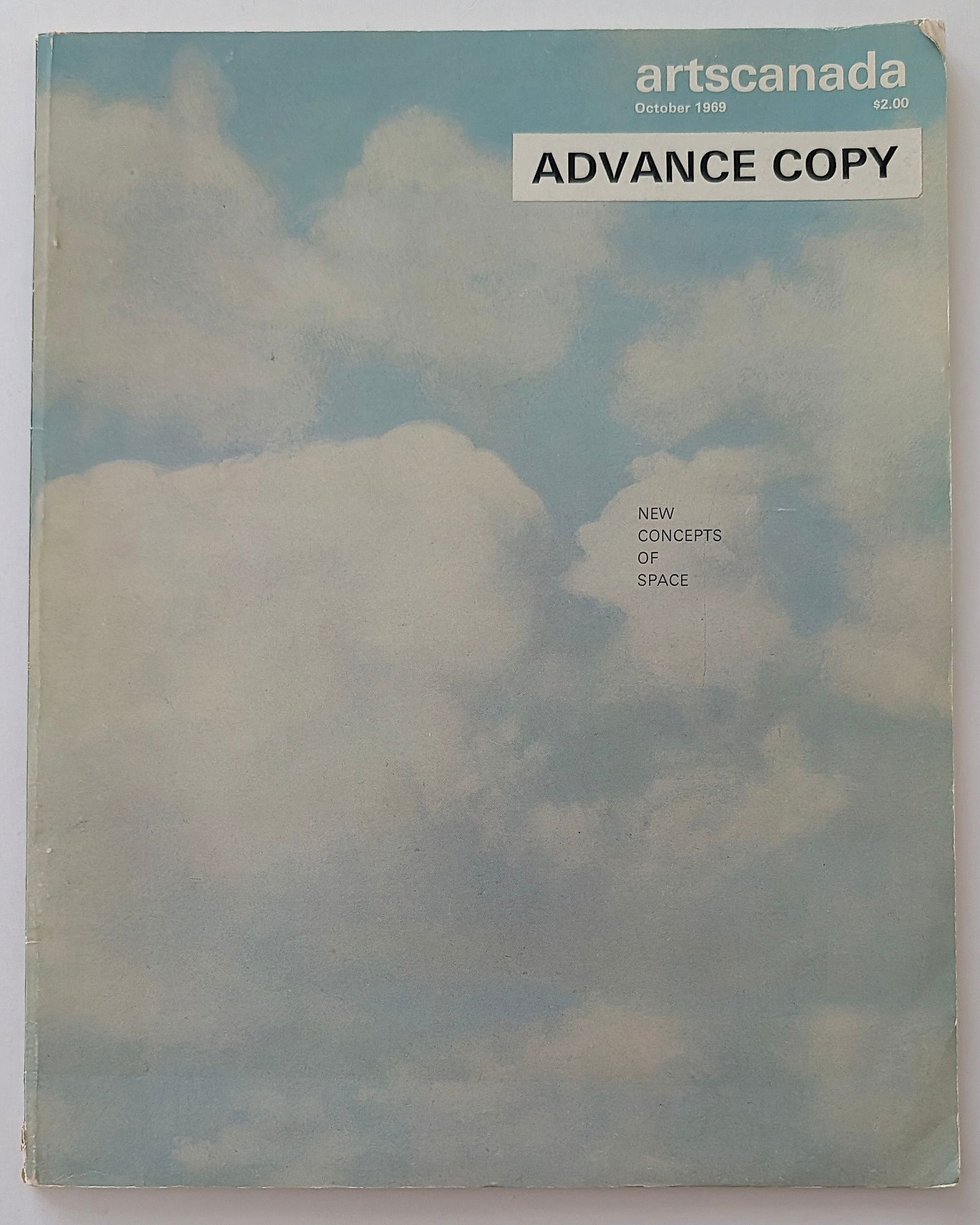 ARTSCANADA - Advance Copy - New Concepts of Space, 1969: From the estate of Mr. Ira Licht (1938–2023) — a distinguished art historian, curator, and museum director. Mr. Licht was educated at Columbia College, where he studied art history. He later