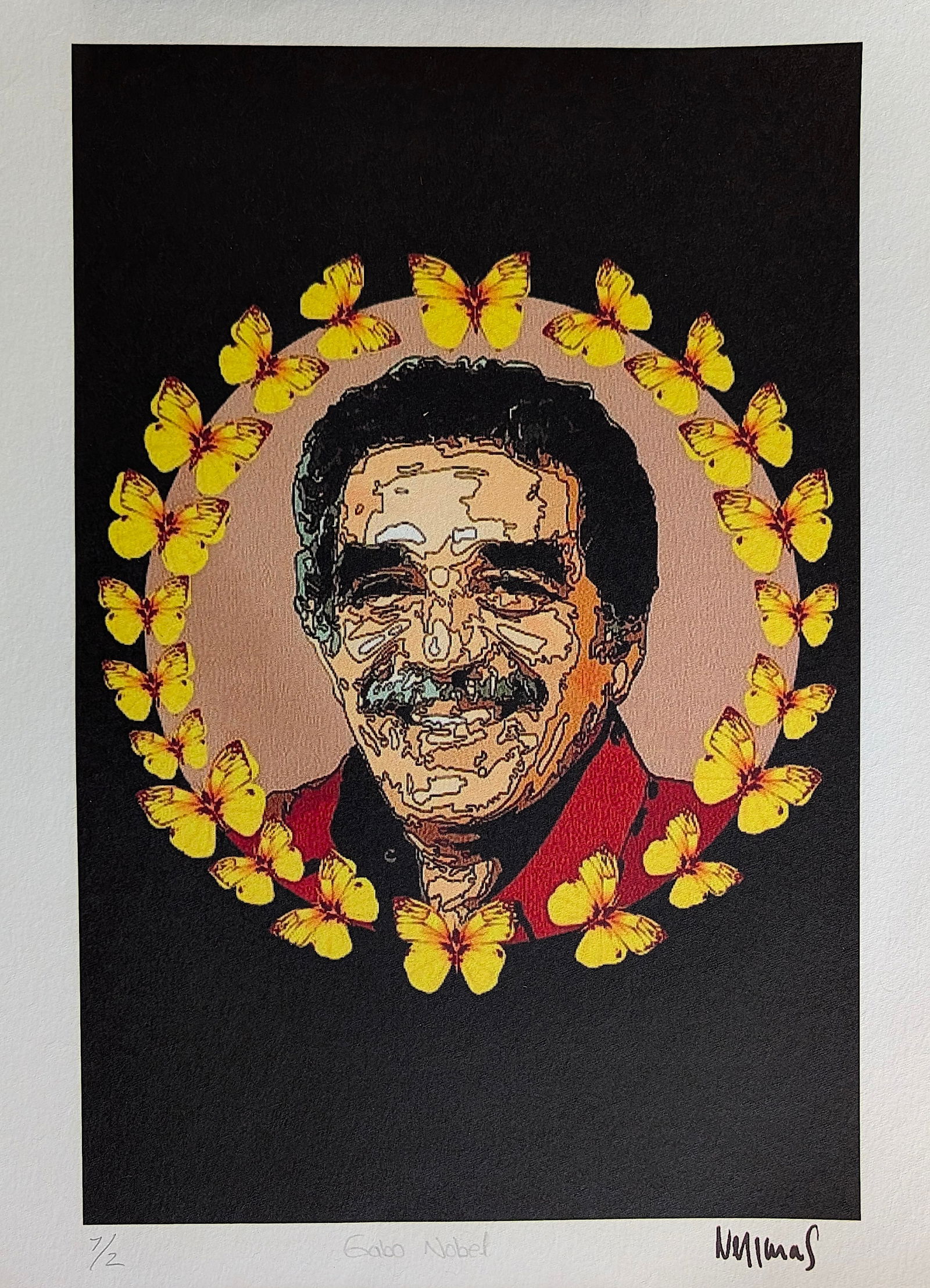 Illustration HERNANDO VERGARA Work For GARCIA MARQUEZ / GABO: ABOUT PROVENANCE AND ATTRIBUTION: This item originates from the estate of the artist and it is coming with a signed certification by the widow of the artist. Hernando Vergara Amaya (1953-2024) was a r