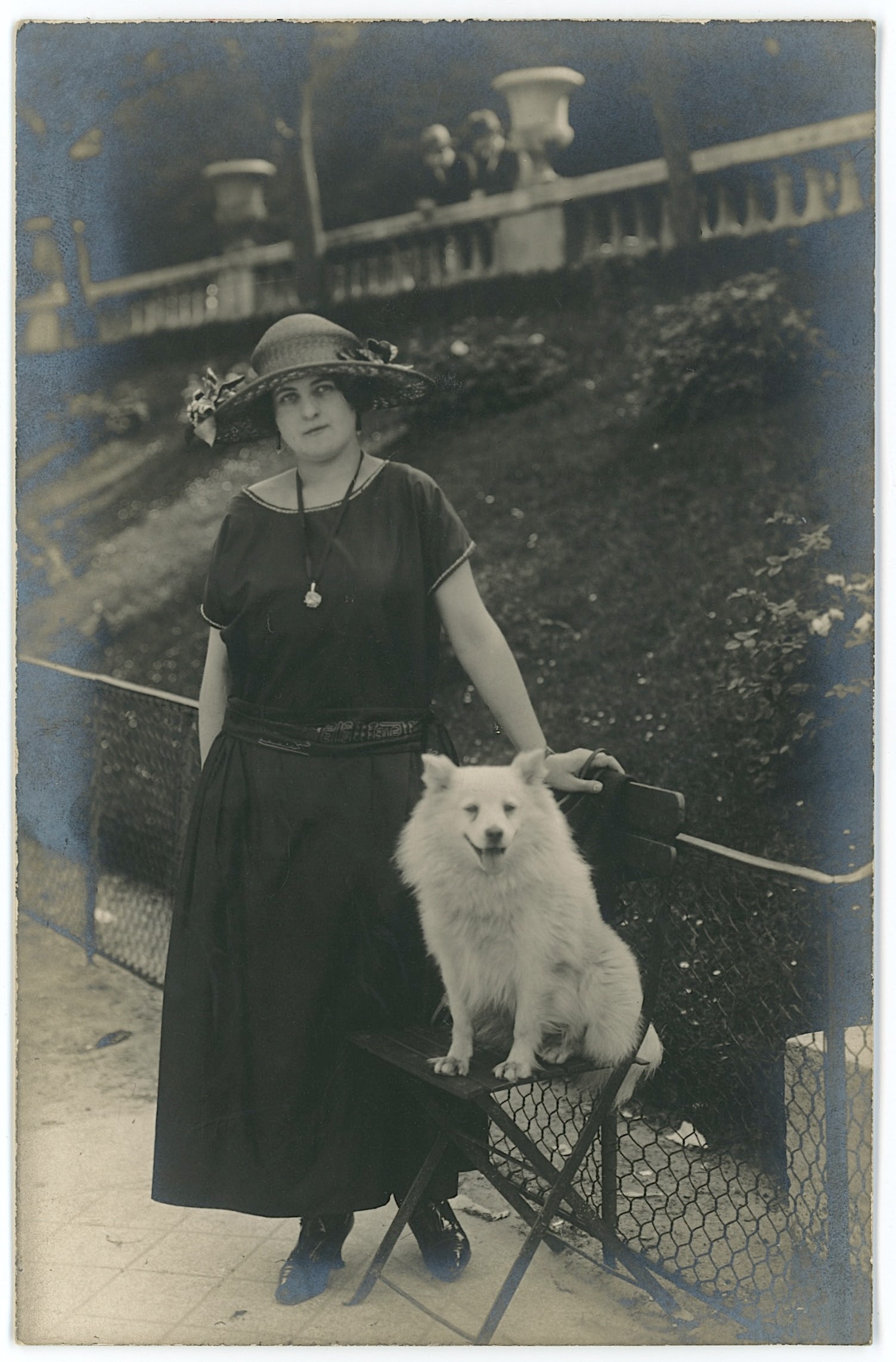 Vintage Real Scarce Photo Postcard Woman with Dog: ABOUT POSTCARDS: The study and collecting of postcards is termed deltiology (from Greek deltion, small writing tablet, and English -logy, the study of). Rarity. As with all antique items, rarity bring