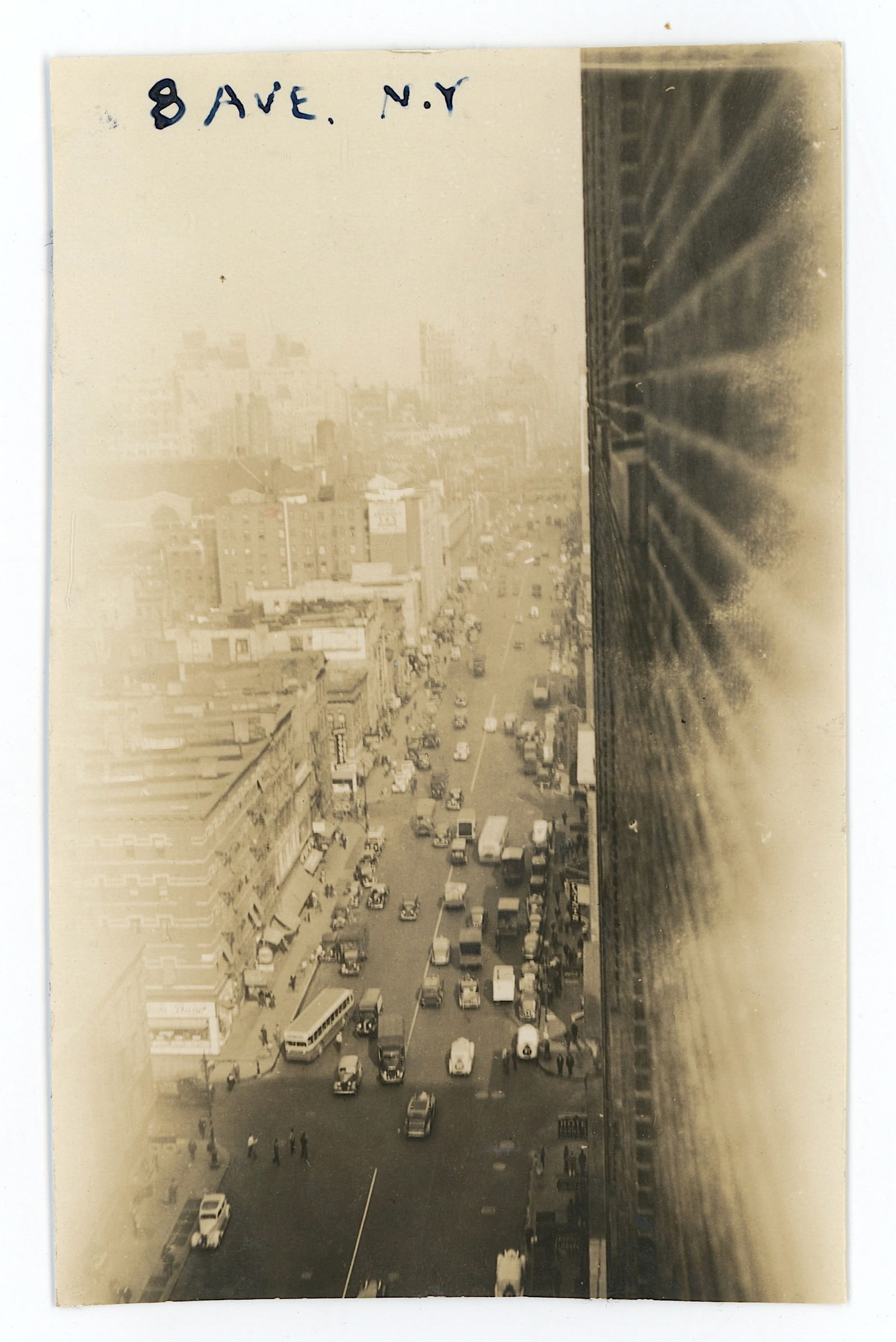 Vintage Real Scarce Photo New York, N.Y., 8th Ave.: The provenance is from the estate of a deceased collector in South Florida.The dimensions are Approx. 3.5" x 2.25". We have included quality images to show it's actual condition. This lot is located i