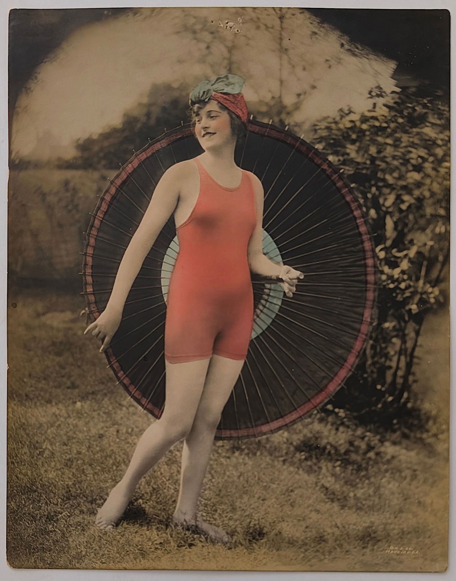 Vintage Early Pin-Up Colored Photograph Made in U.S.A.: This lot is coming from the estate of a collector in RI. We have included a quality scan to show it's actual condition.The dimensions are Approx. 9.5" x 7.5". This lot is located in Boca Raton, Fl and