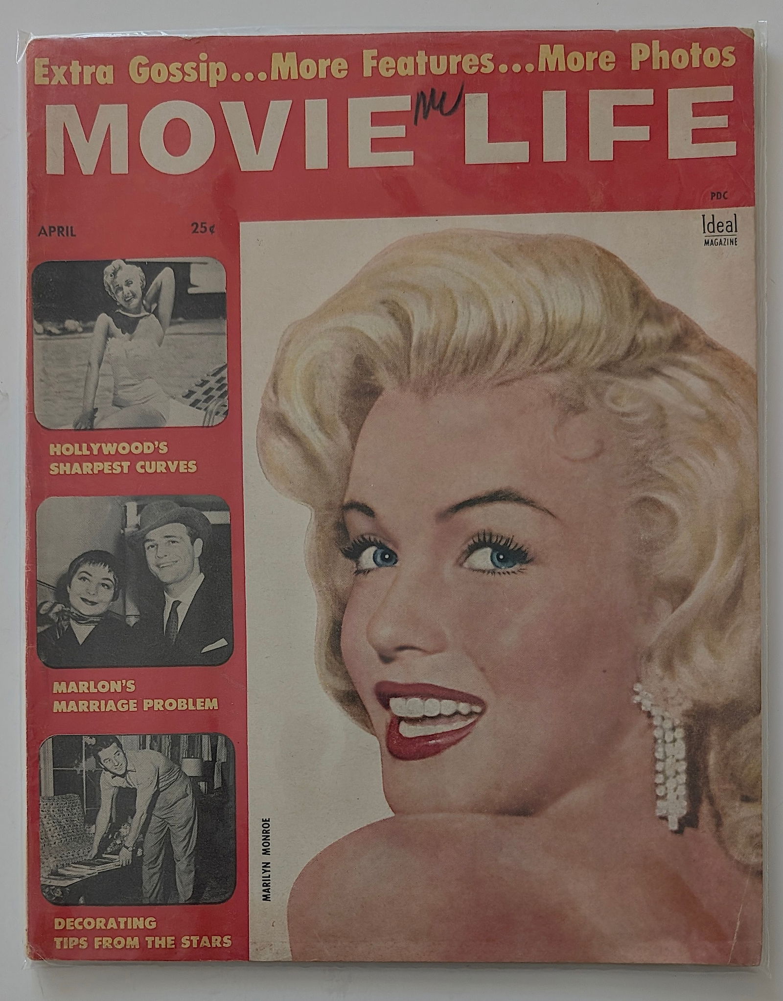 April 1955 issue of Movie Life magazine featuring Marilyn Monroe (1 of 1)