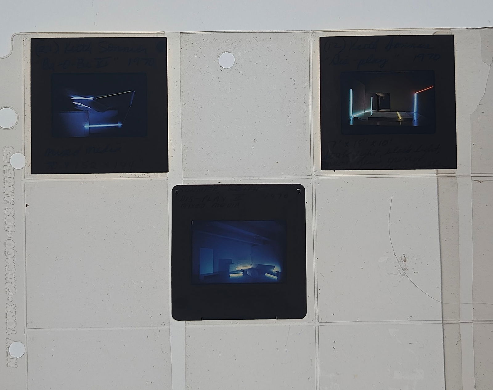 KEITH SONNIER Unique Museal Set of Original 20th C. 35mm Art Slides: From the estate of Mr. Ira Licht (1938–2023) — a distinguished art historian, curator, and museum director. Mr. Licht was educated at Columbia College, where he studied art history. He later serve