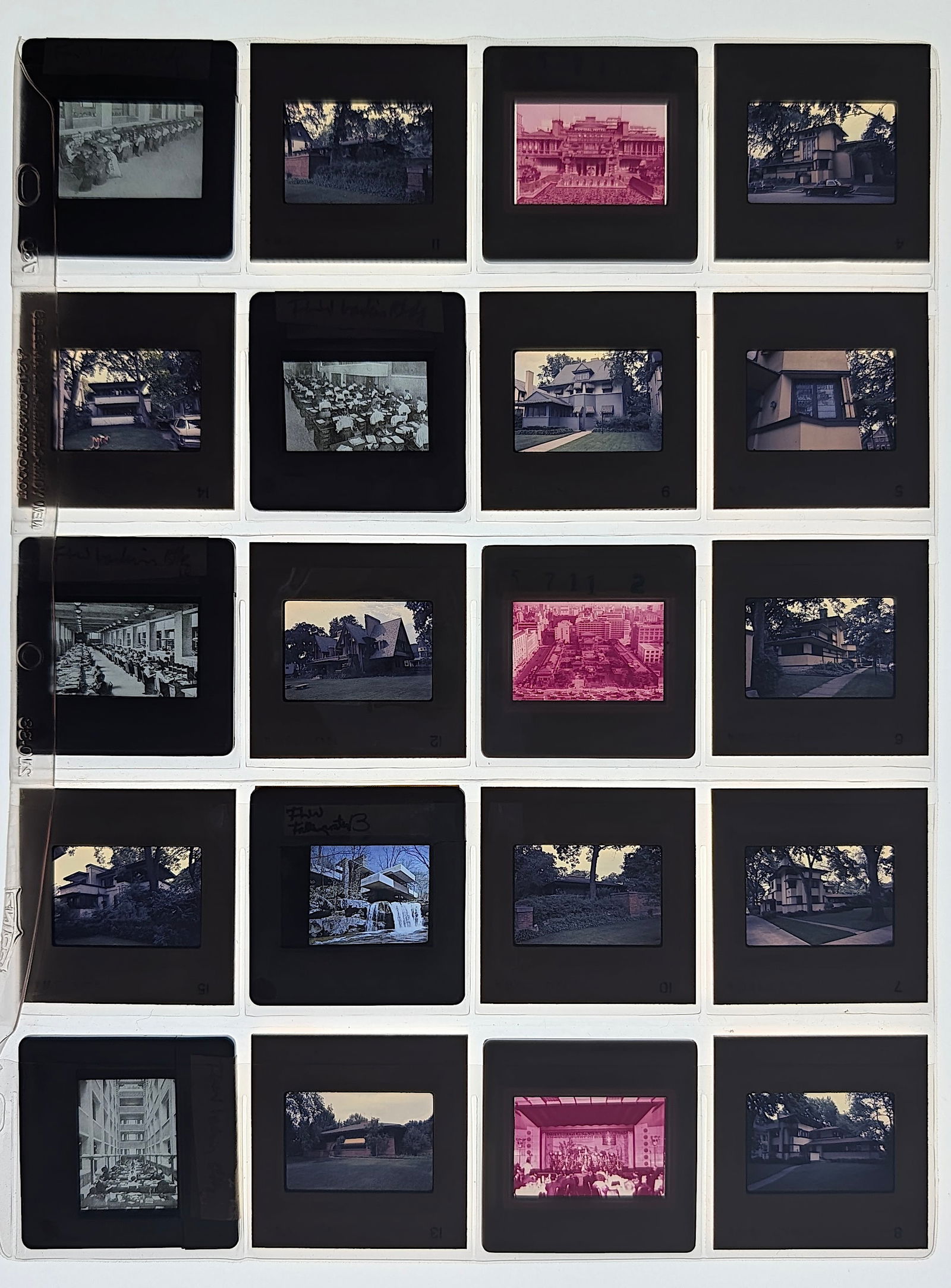 FRANK LLOYD WRIGHT Unique Museal Set of Original 20th C. 35mm Art Slides: From the estate of Mr. Ira Licht (1938–2023) — a distinguished art historian, curator, and museum director. Mr. Licht was educated at Columbia College, where he studied art history. He later serve