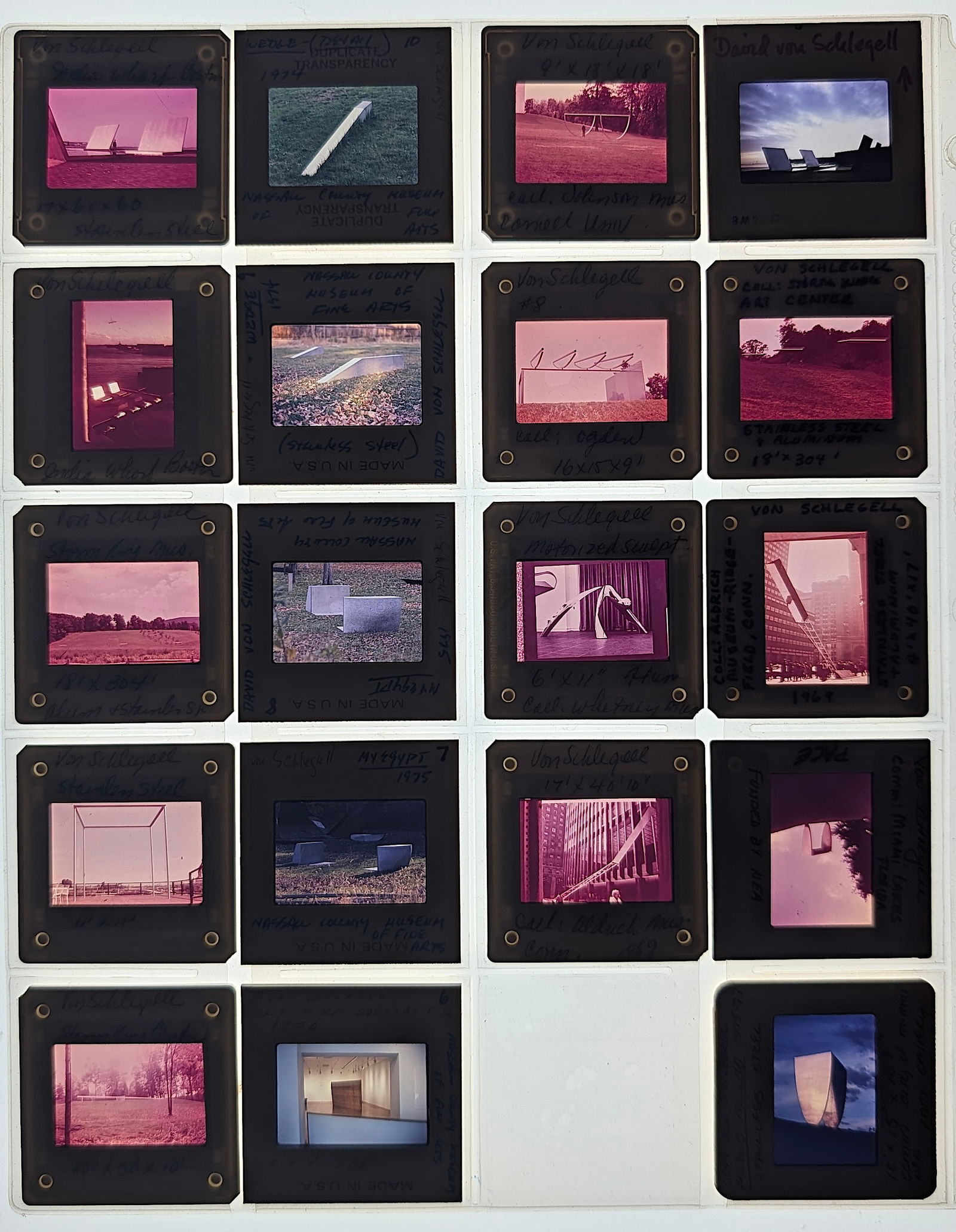 DAVID VON SCHLEGELL Unique Museal Set of Original 20th C. 35mm Art Slides: From the estate of Mr. Ira Licht (1938–2023) — a distinguished art historian, curator, and museum director. Mr. Licht was educated at Columbia College, where he studied art history. He later serve