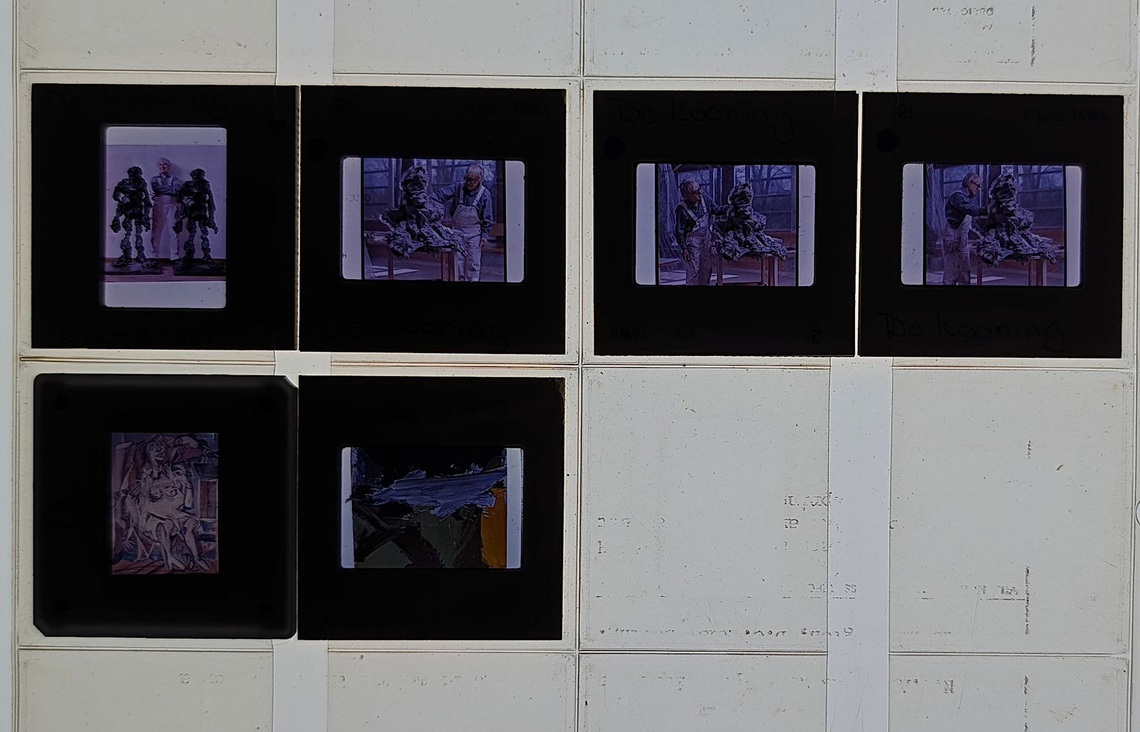 DE KOONING Unique Museal Set of Original 20th C. 35mm Art Slides: From the estate of Mr. Ira Licht (1938–2023) — a distinguished art historian, curator, and museum director. Mr. Licht was educated at Columbia College, where he studied art history. He later serve