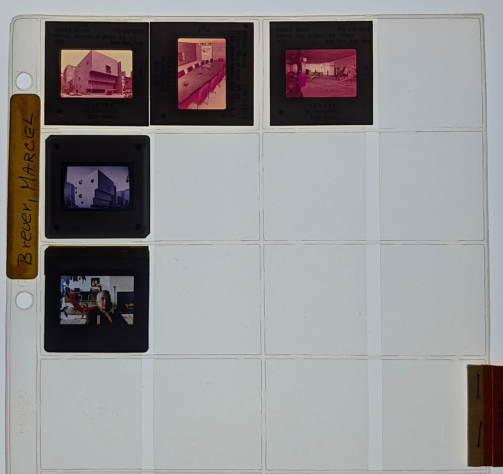 MARCEL BREUER Unique Museal Set of Original 20th C. 35mm Art Slides: From the estate of Mr. Ira Licht (1938–2023) — a distinguished art historian, curator, and museum director. Mr. Licht was educated at Columbia College, where he studied art history. He later serve