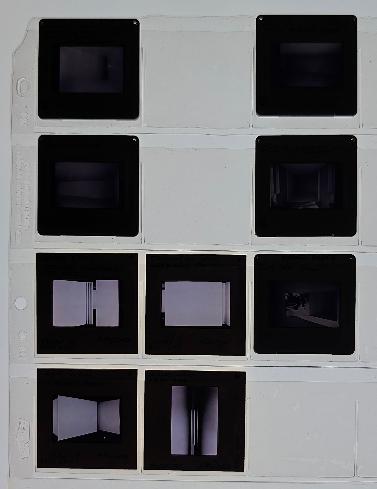 MICHAEL ASHER Unique Museal Set of Original 20th C. 35mm Art Slides: From the estate of Mr. Ira Licht (1938–2023) — a distinguished art historian, curator, and museum director. Mr. Licht was educated at Columbia College, where he studied art history. He later serve