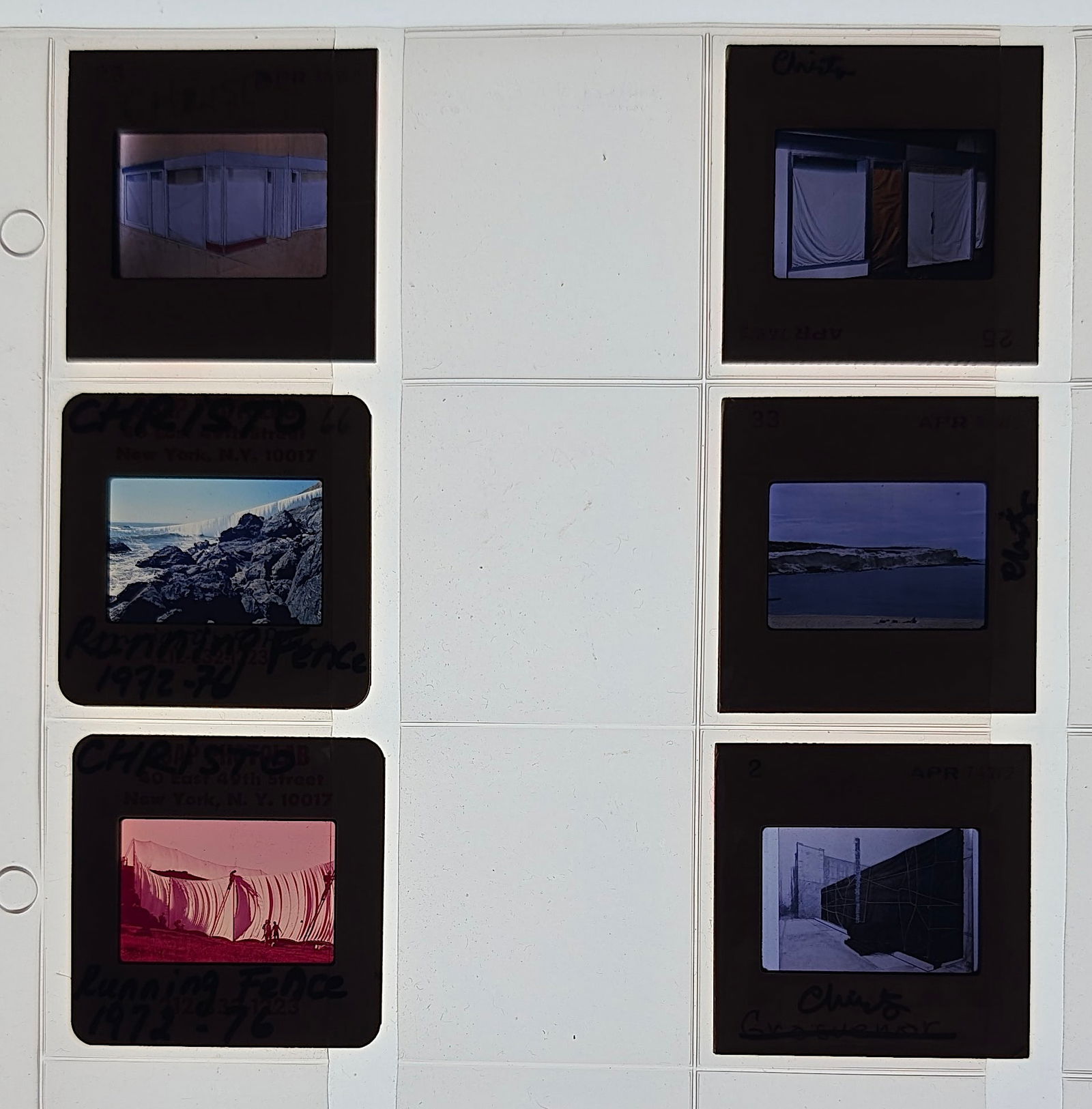CHRISTO Unique Museal Set of Original 20th C. 35mm Art Slides: From the estate of Mr. Ira Licht (1938–2023) — a distinguished art historian, curator, and museum director. Mr. Licht was educated at Columbia College, where he studied art history. He later serve