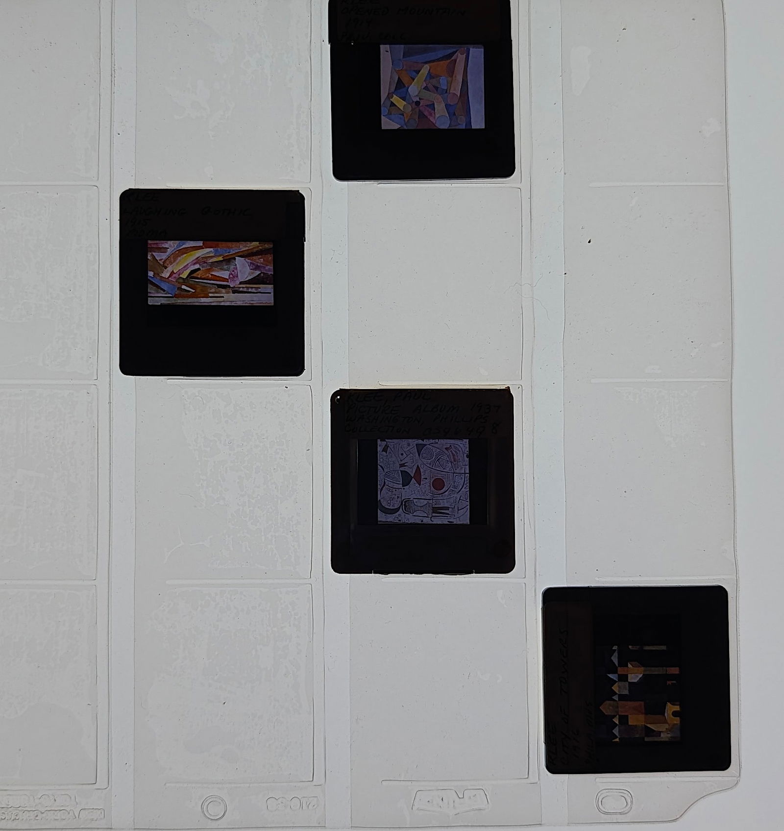 PAUL KLEE Unique Museal Set of Original 20th C. 35mm Art Slides: From the estate of Mr. Ira Licht (1938–2023) — a distinguished art historian, curator, and museum director. Mr. Licht was educated at Columbia College, where he studied art history. He later serve