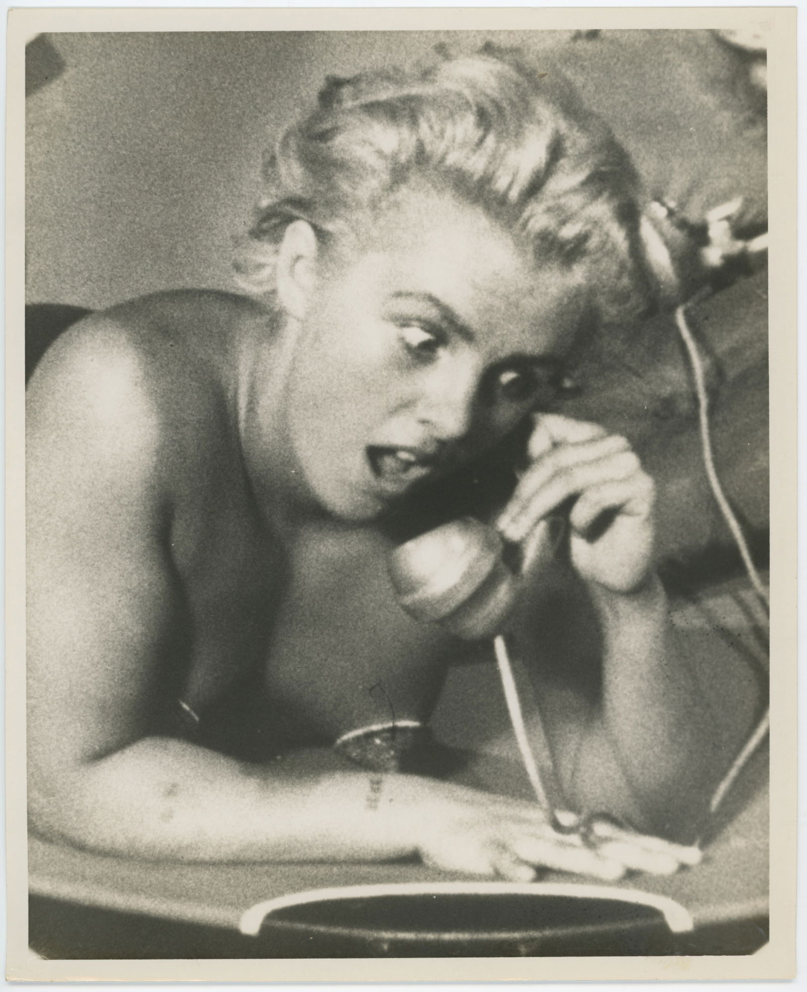 Vintage Photograph Pin Up Talking by Telephone (1 of 2)