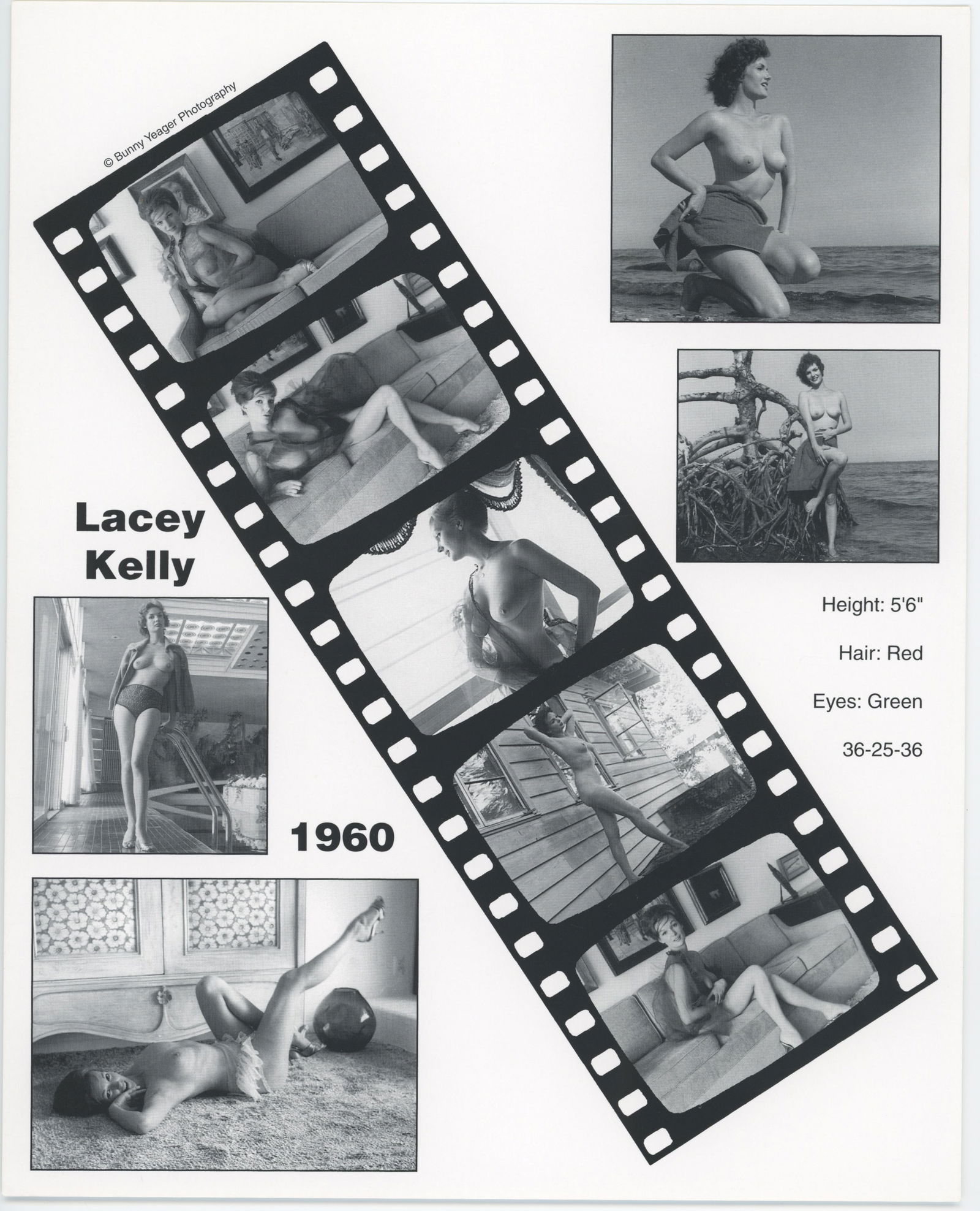 BUNNY YEAGER Vintage Pin Up Litho Model LACEY KELLY: This lot is consigned by a collector in RI. The provenance is from Bunny Yeager's estate/archives. Linnea Eleanor "Bunny" Yeager (March 13, 1929 - May 24, 2014) was an American photographer and pin-up