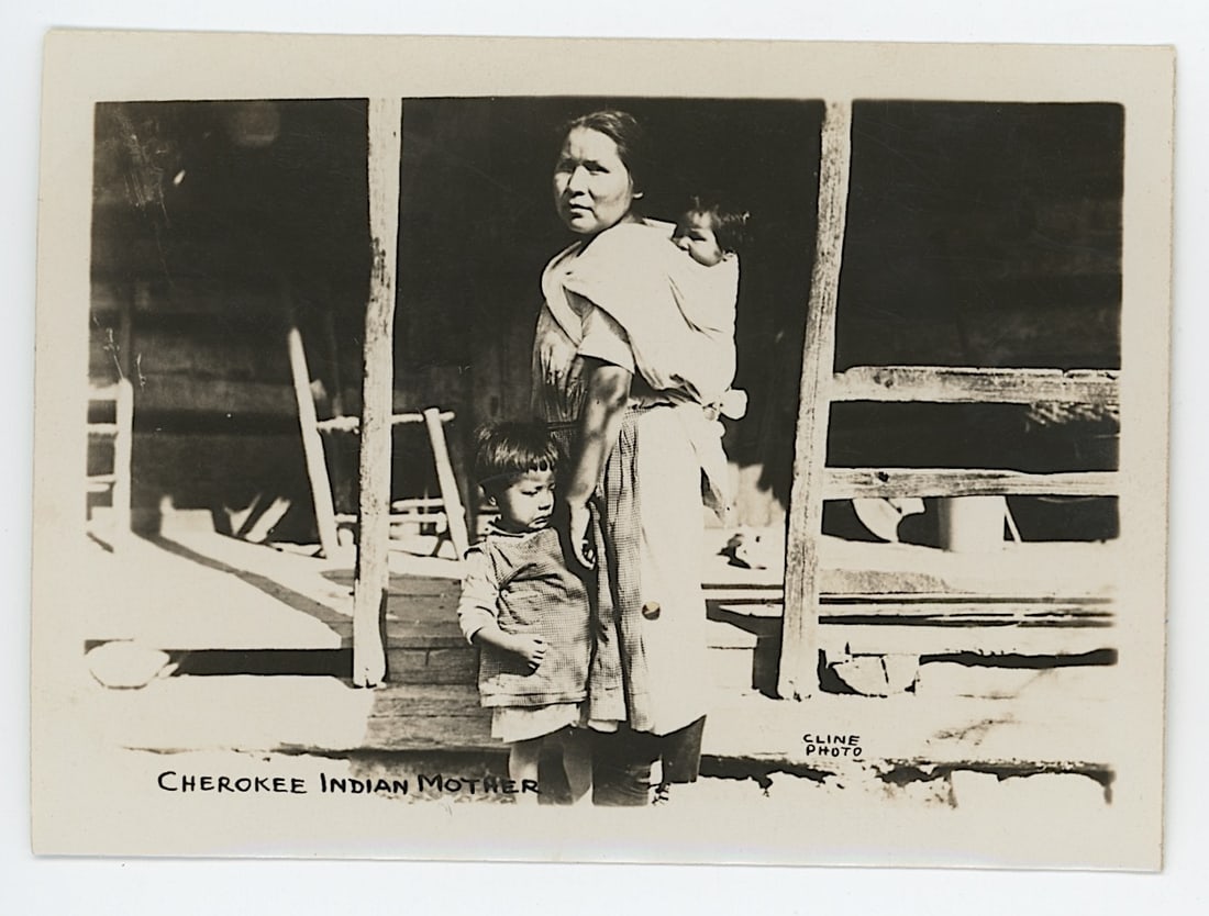 Vintage VELOX Photo Native American Cherokee by CLINE (1 of 2)