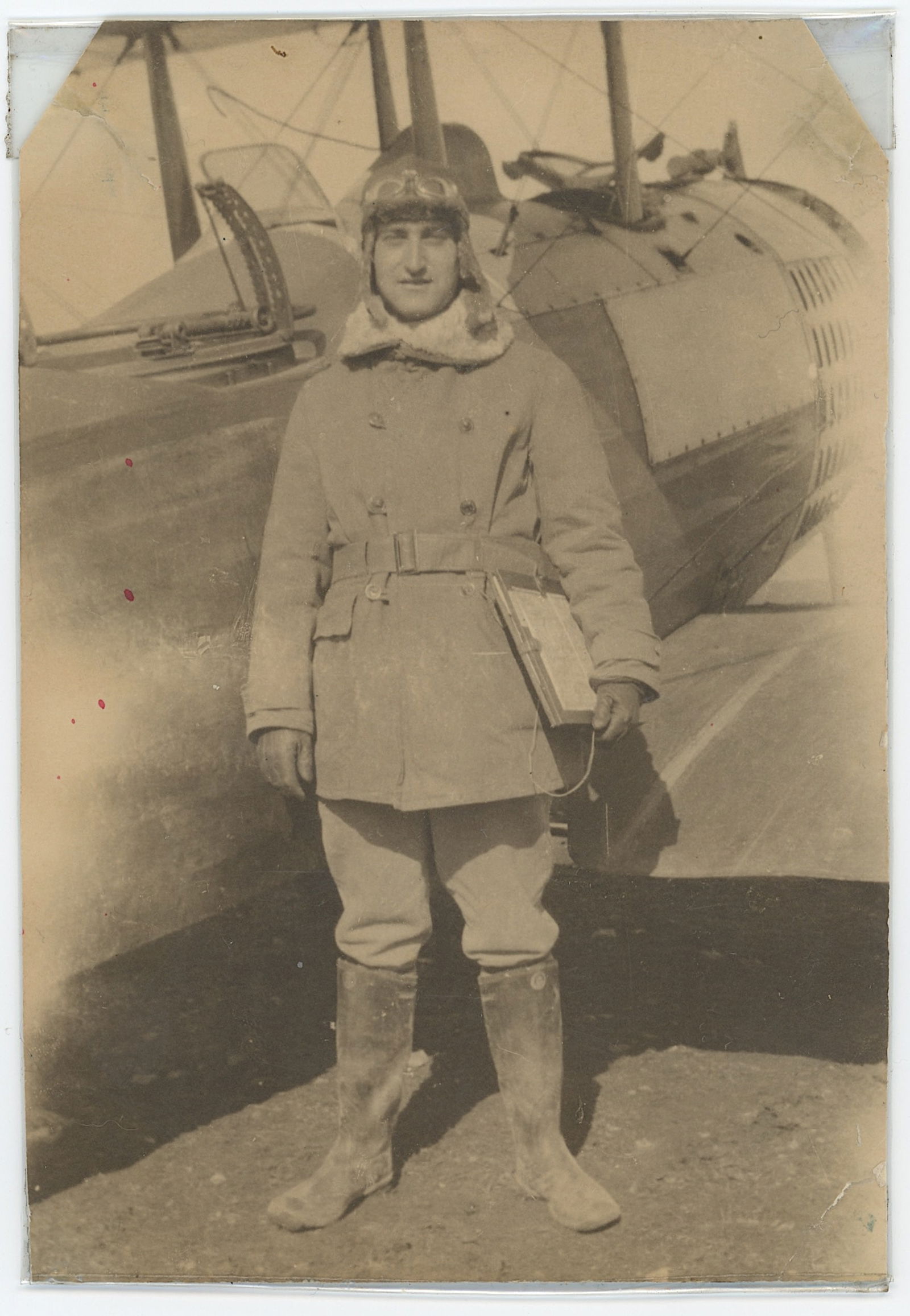 Aviation Scarce Vintage Photo Biplane Pilot (1 of 2)