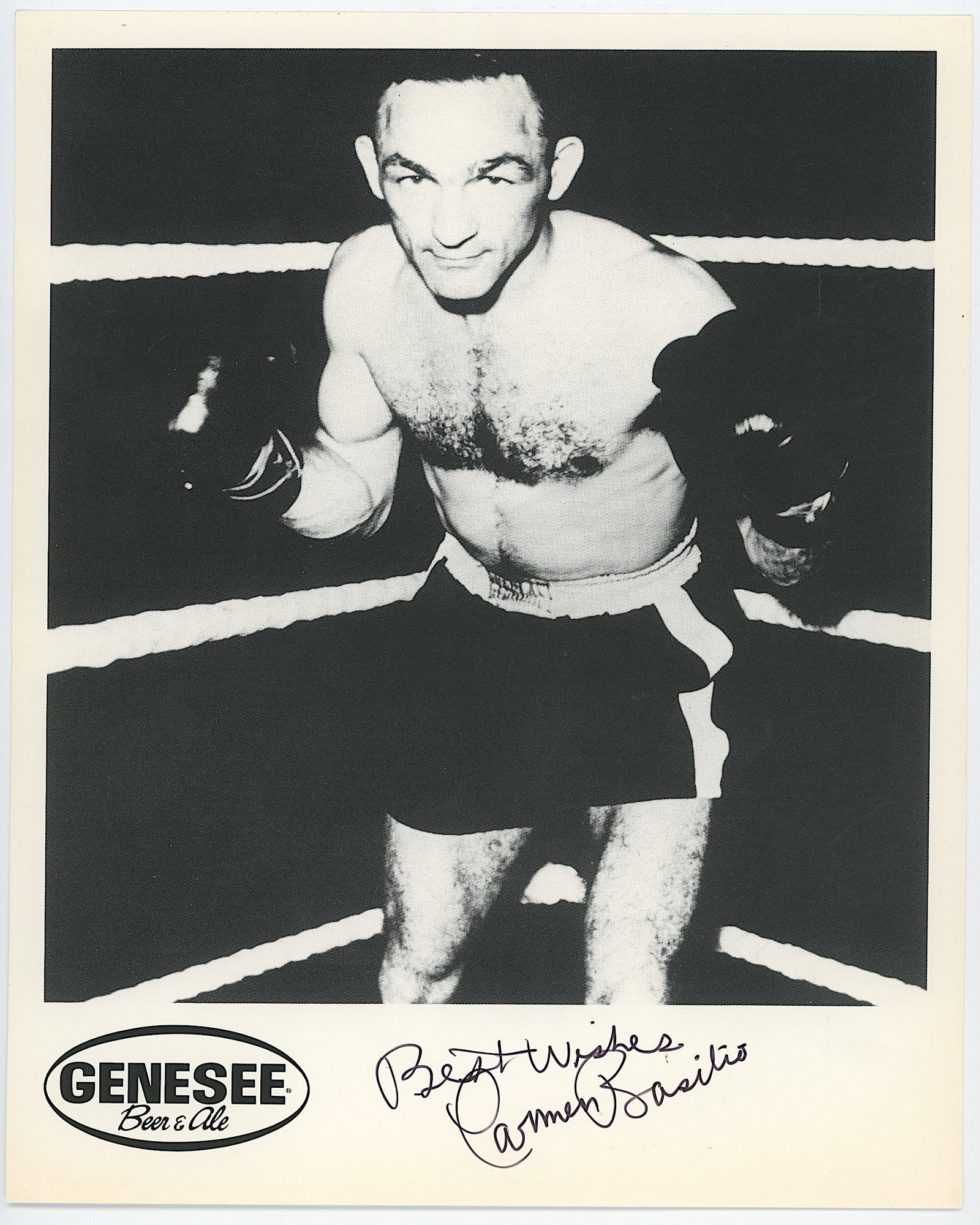 Carmen Basilio Autographed Black & White Boxing 8x10 Photo (1 of 1)