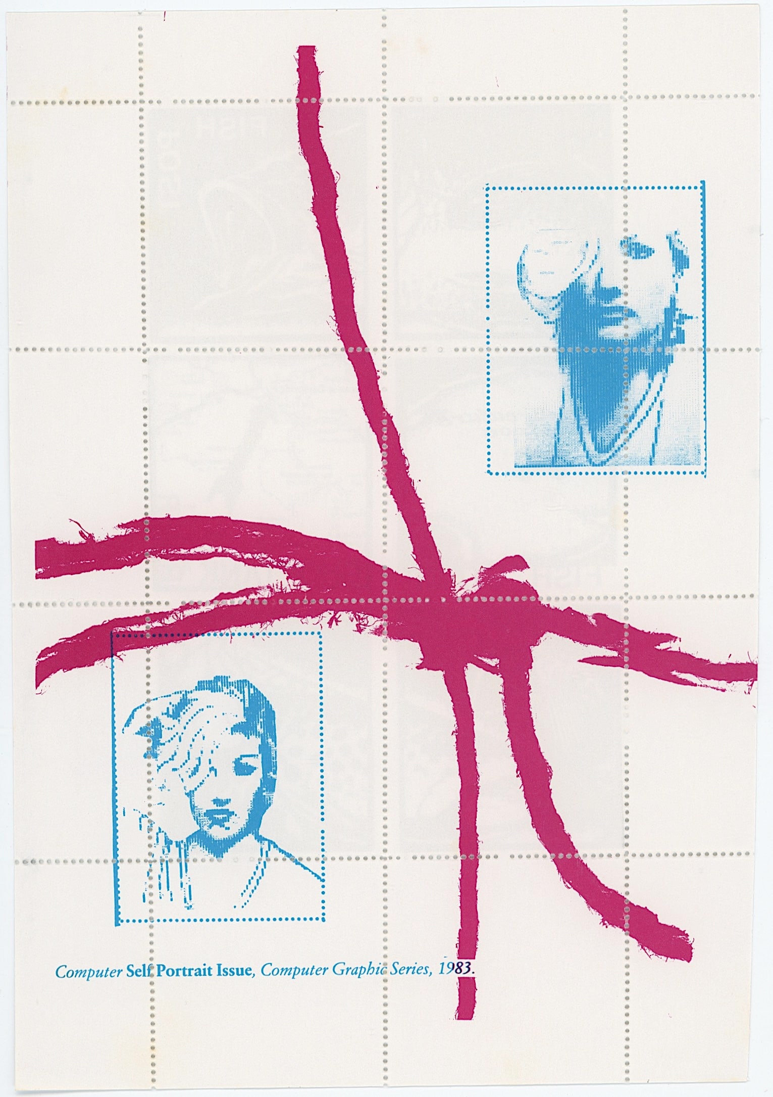 GINNY LLOYD Vintage Original Inter DADA 84 Stamps Design (1 of 2)