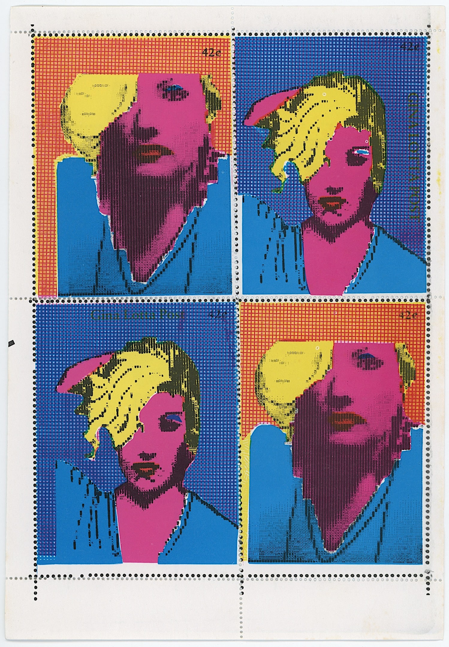 GINNY LLOYD Vintage Original Inter DADA 84 Stamps Design (1 of 2)
