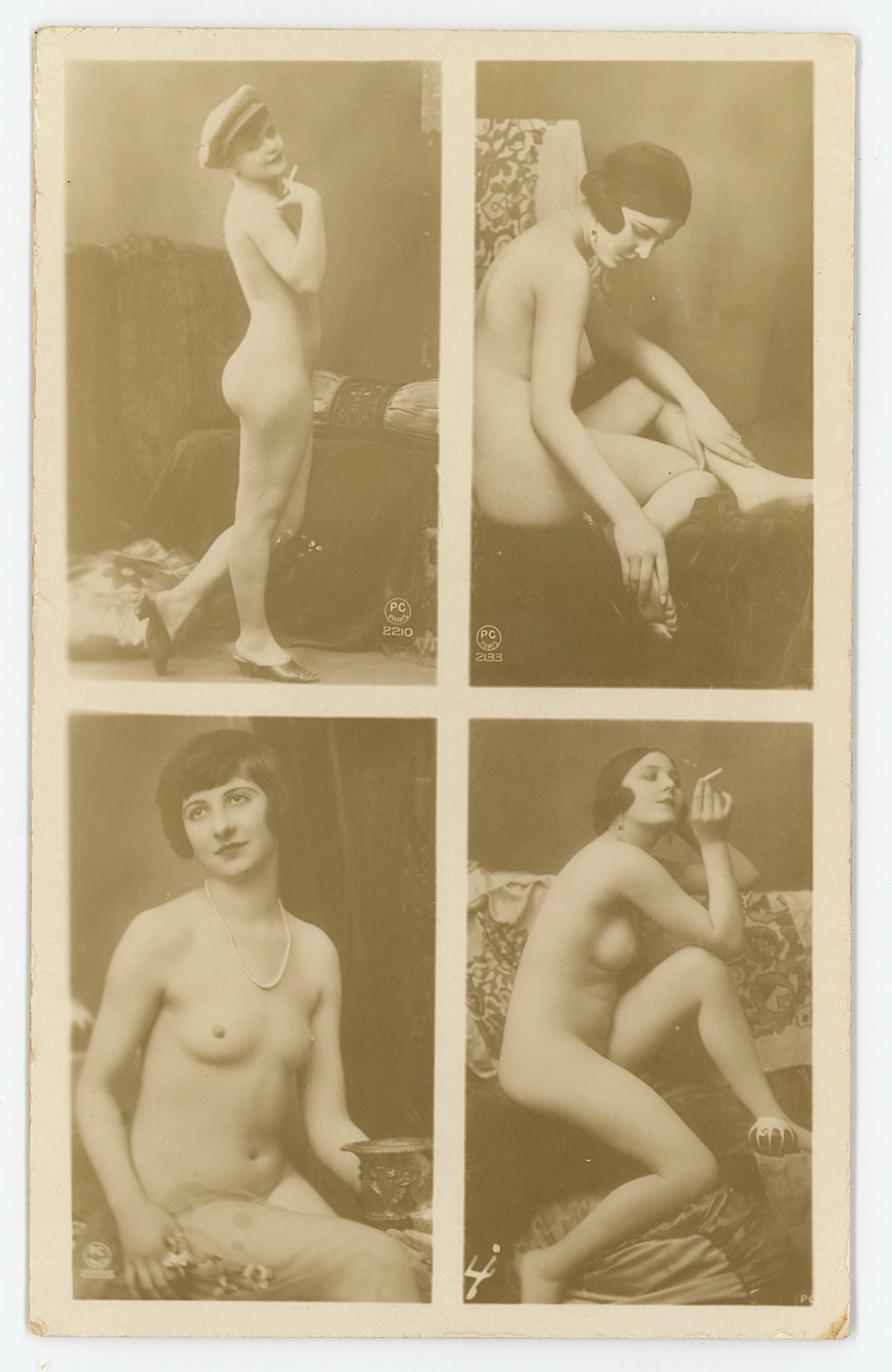 Very Rare Antique 1927 Photo Postcard Seller Samples French Female Nudes: The provenance is from the estate of a deceased collector in SF Area, CA. We have included quality images to show it's actual condition. The dimensions of a vintage postcard are Approx. 5.5"x 3.5" (sm