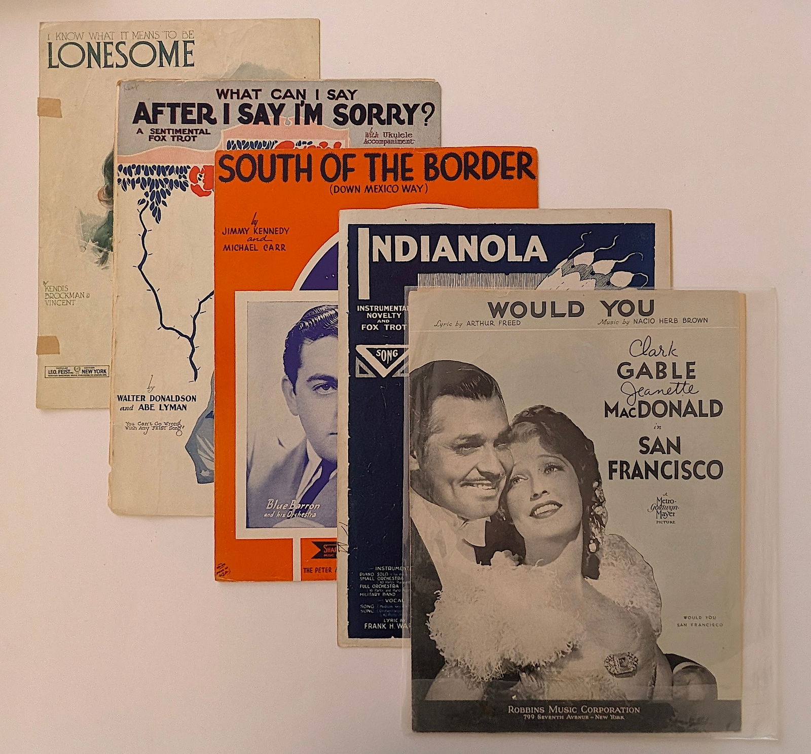 Wonderful Set of 5 Vintage Sheet Music - OPP!! (1 of 1)