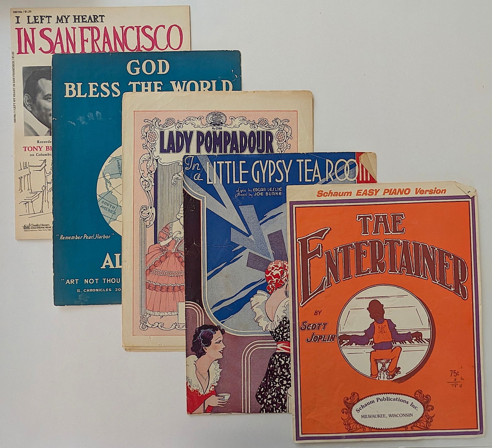 Wonderful Set of 5 Vintage Sheet Music - OPP!! (1 of 1)
