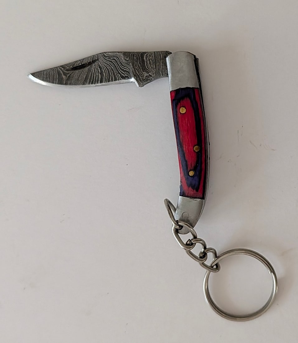 Handcrafted Heirloom Damascus Steel Knife with Leather Sheath OPP! (1 of 2)