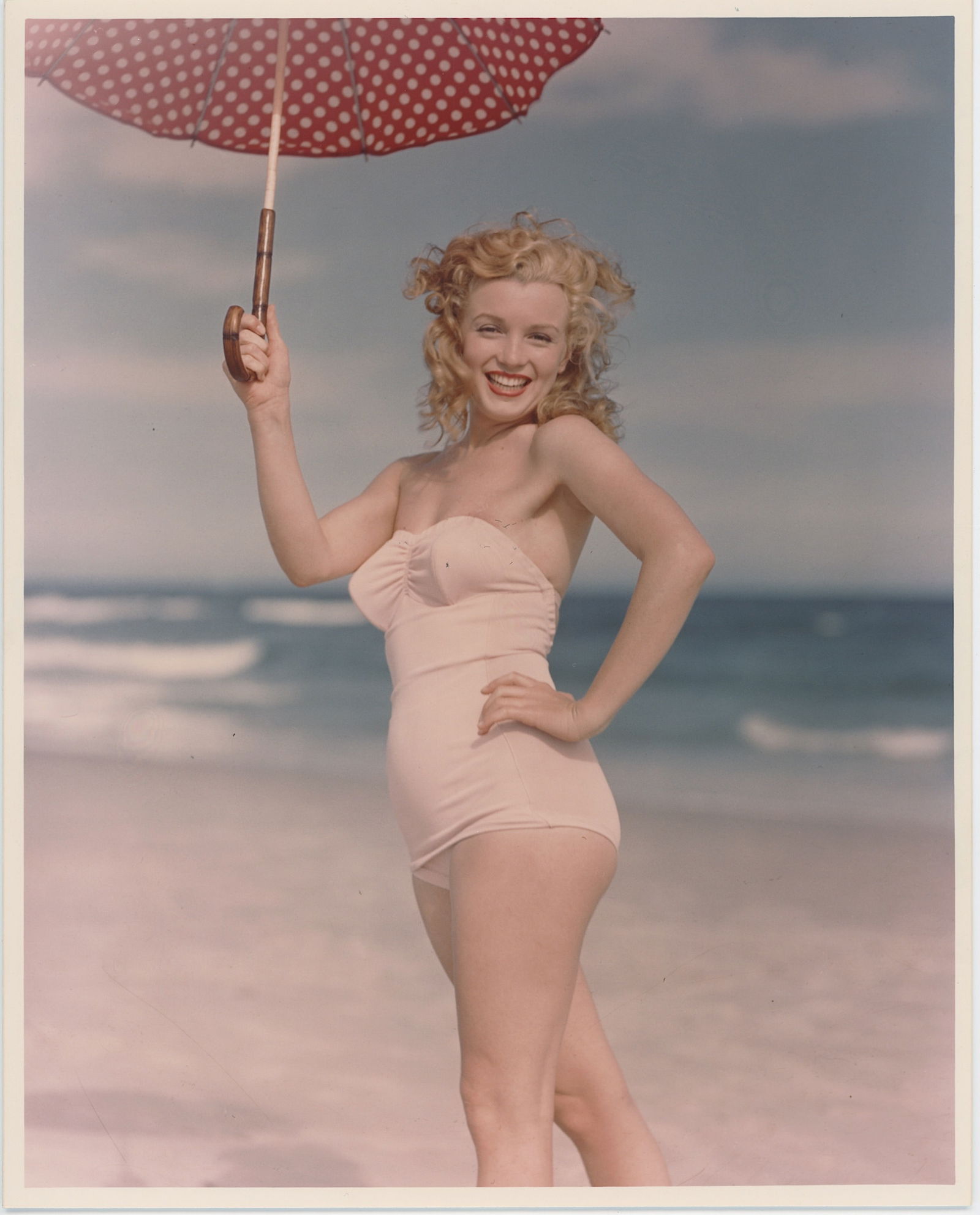 ANDRE DE DIENES Photograph of MARILYN MONROE, Tobay Beach, 1945 (1 of 2)