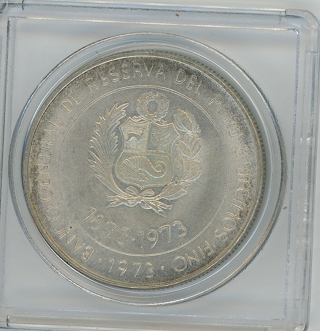1973 Banco Central de Peru 100 Soles Silver Coin (1 of 2)