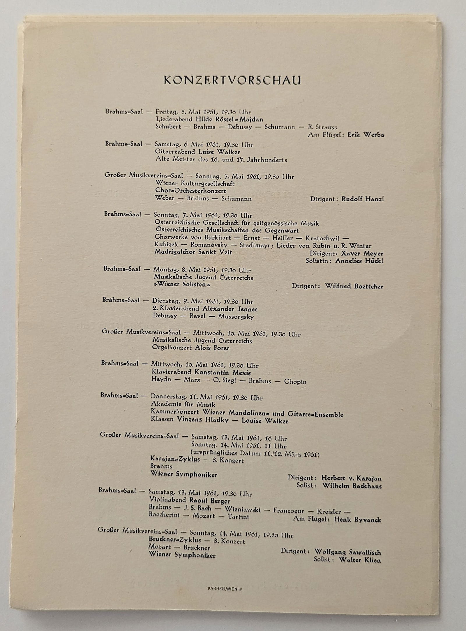 ANDRE CLUYTENS - Friedrich Gulda - Signed Program 1961 - 5