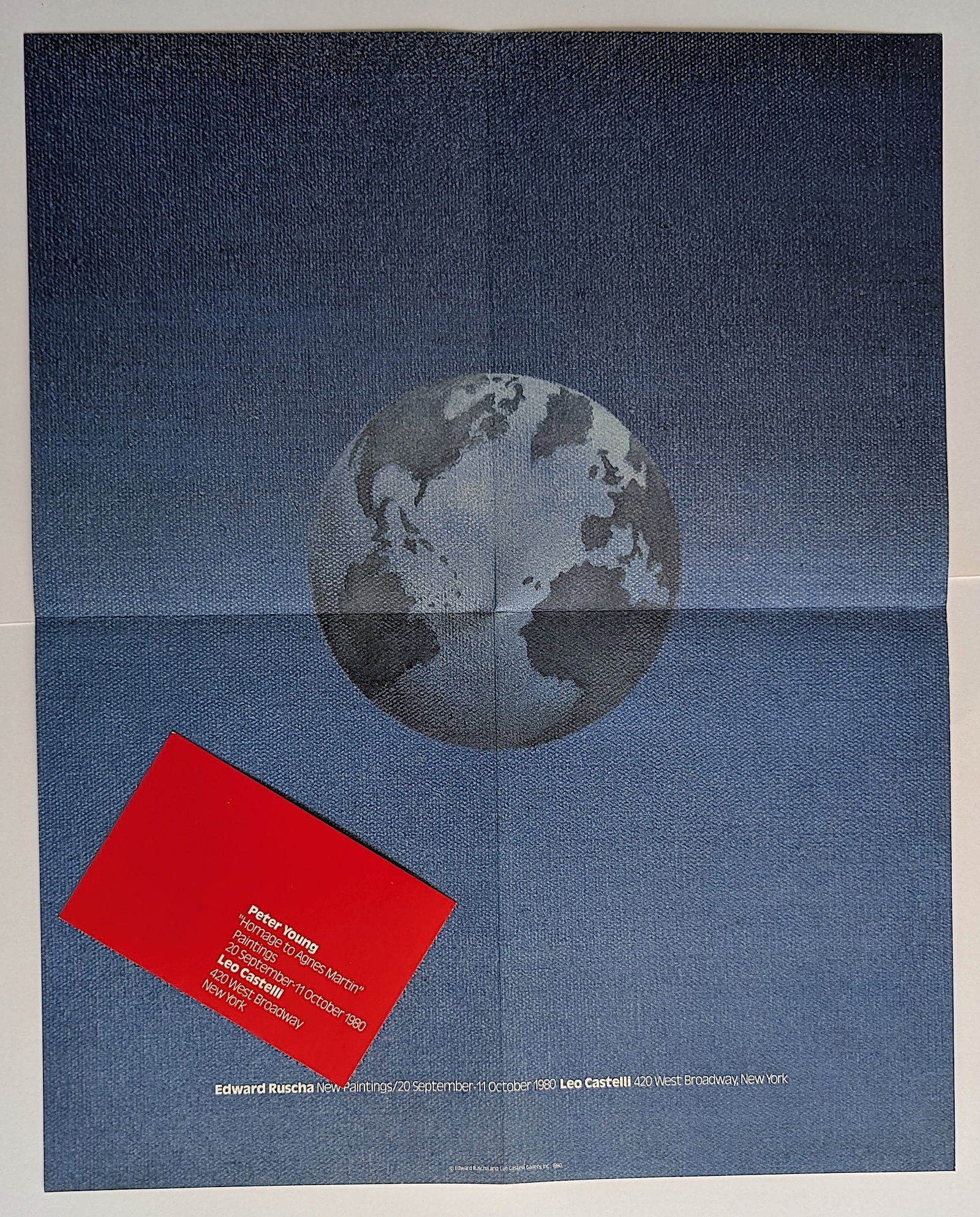 Vintage Leo Castelli Gallery 1980 Poster EDWARD RUSCHA: From the estate of Mr. Ira Licht (1938–2023) — a distinguished art historian, curator, and museum director. Mr. Licht was educated at Columbia College, where he studied art history. He later serve