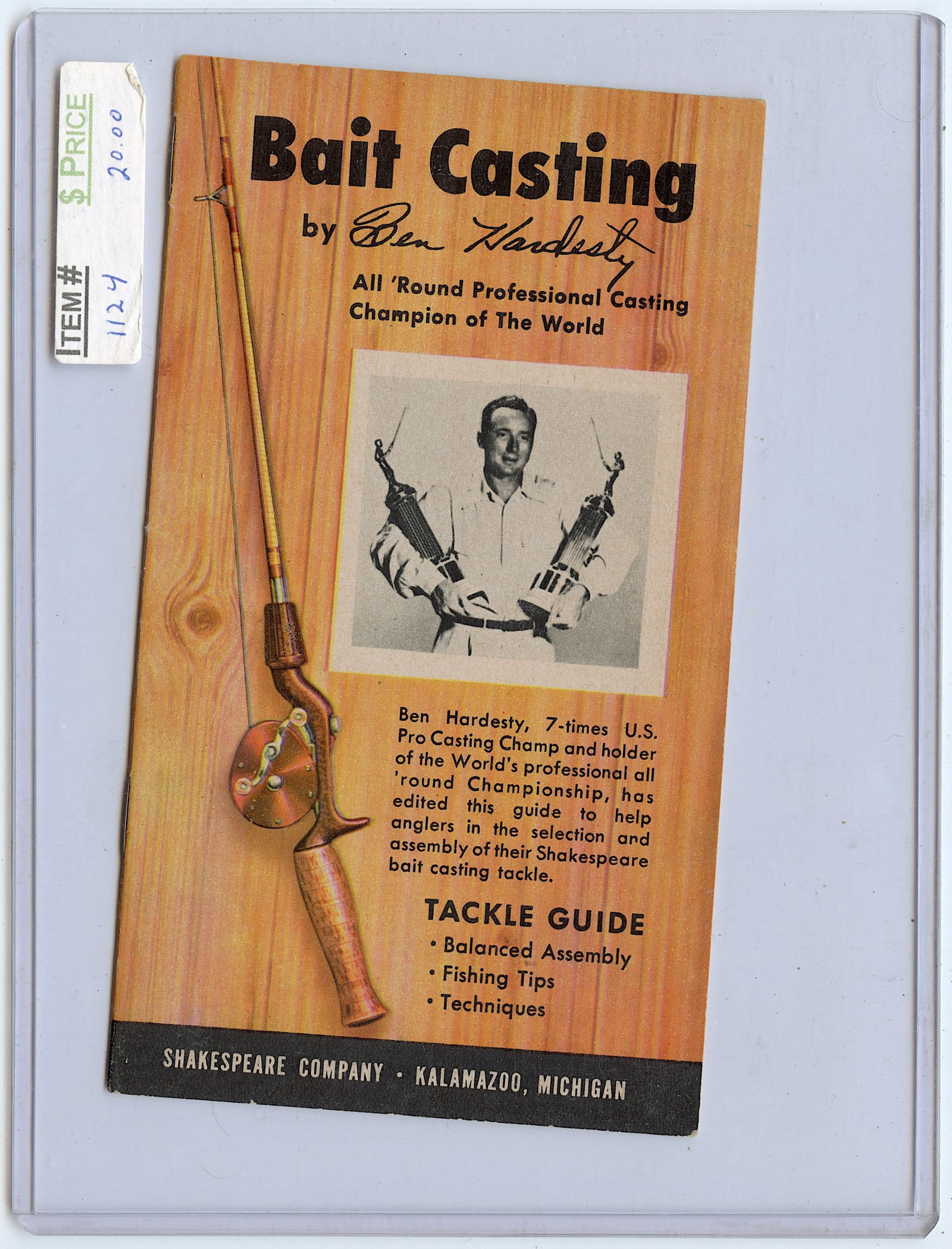 Vintage Ephemera 1950s Shakespeare Bait Casting Pamphlet with Ben Hardesty (1 of 2)
