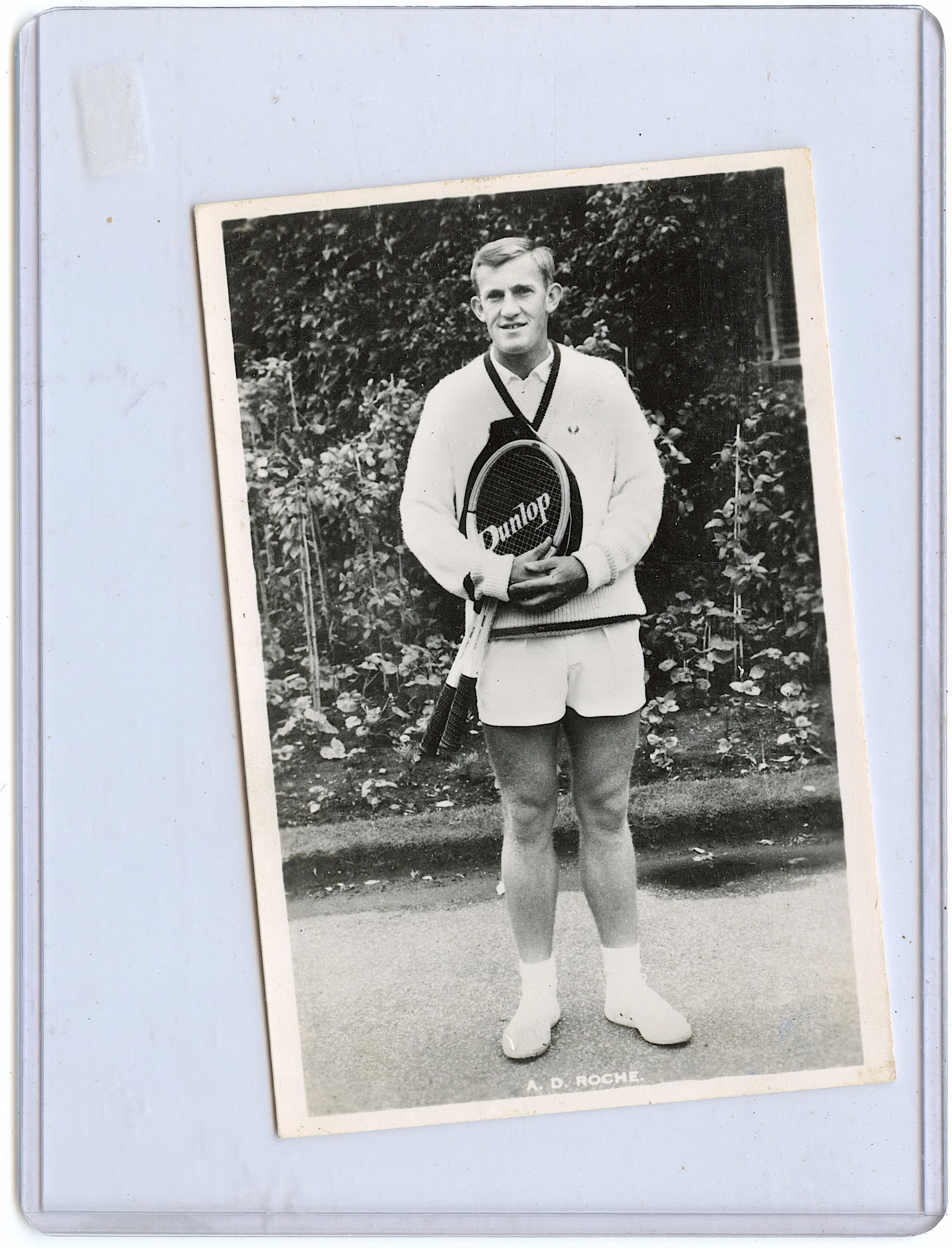 Vintage Ephemera Postcard Tennis Player A. D. ROCHE (1 of 2)