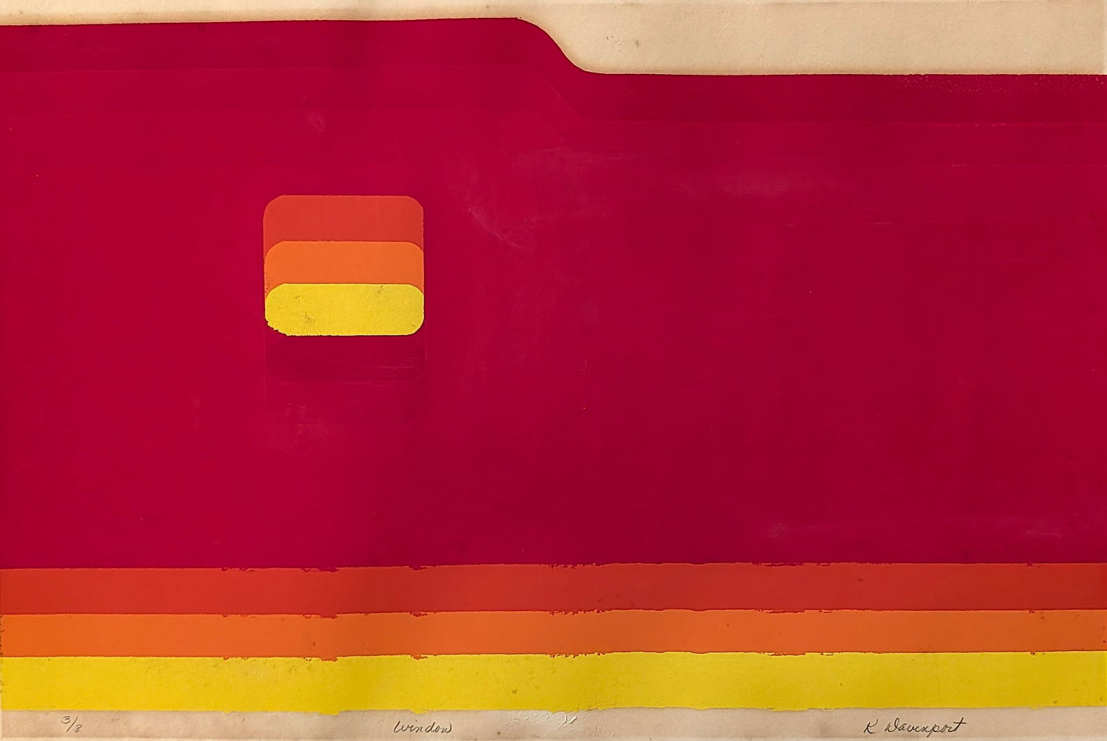 Vintage Screen Art Lim. Ed. 3/8 signed K. Davenport: From the estate of Mr. Ira Licht (1938–2023) — a distinguished art historian, curator, and museum director. Mr. Licht was educated at Columbia College, where he studied art history. He later serve