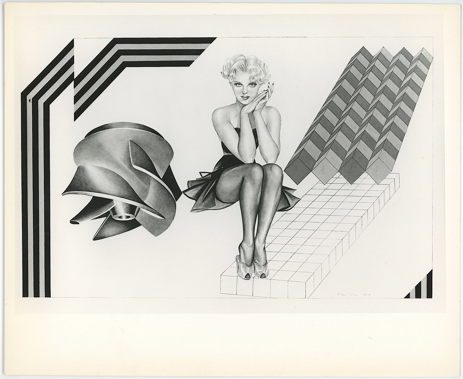 PETER PHILLIPS Vintage Original Glossy Gelatin Print (c. 1960s) POP Art (1 of 2)