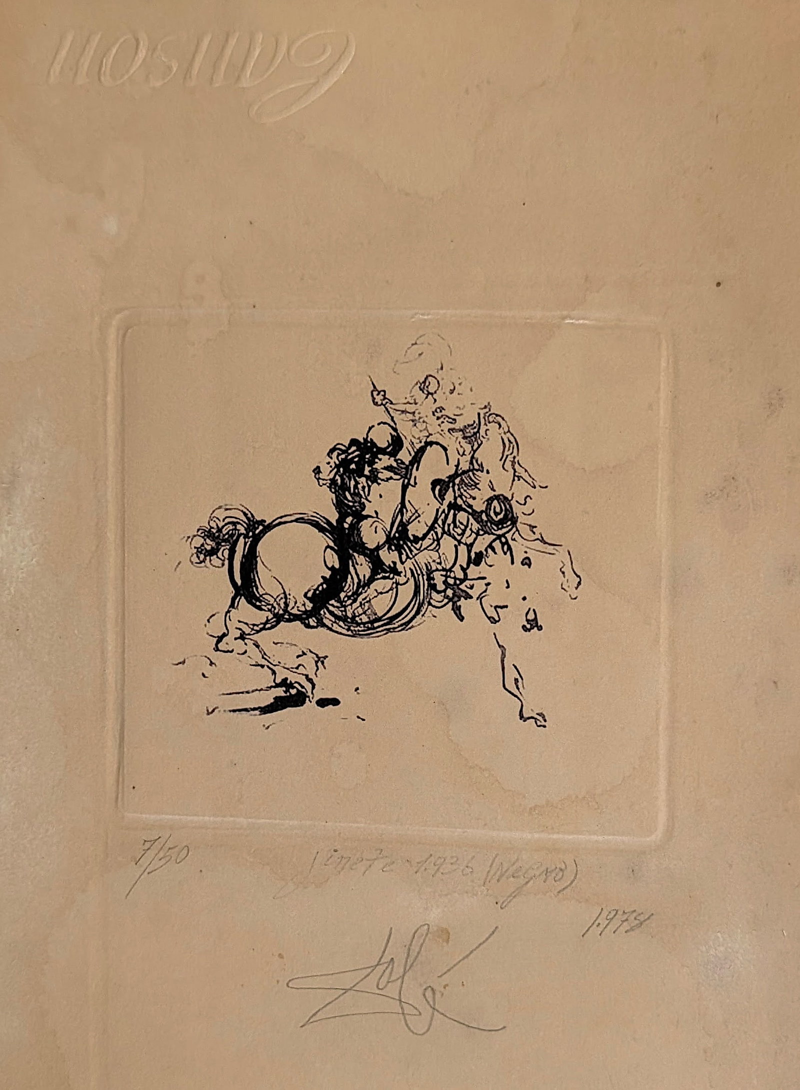 Jinete (Horseman) by Salvador Dalí from the Cadaqués i L'art suite Halftone Screen (1 of 5)