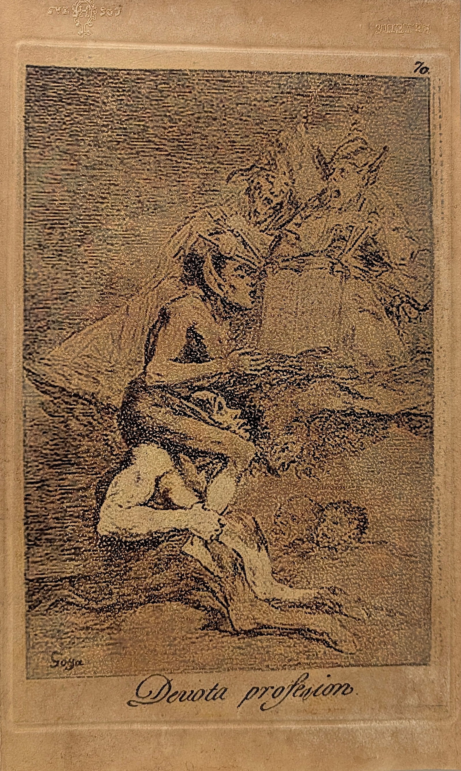 Plate 70 Titled "Devota profesion" By Francisco Goya Serie Los Caprichos: Plate 70 Titled "Devota profesion" By Francisco Goya Serie Los Caprichos created in 1799. Provenance: from the heirs of a private collector in South America who acquired the work from galleries in Spa