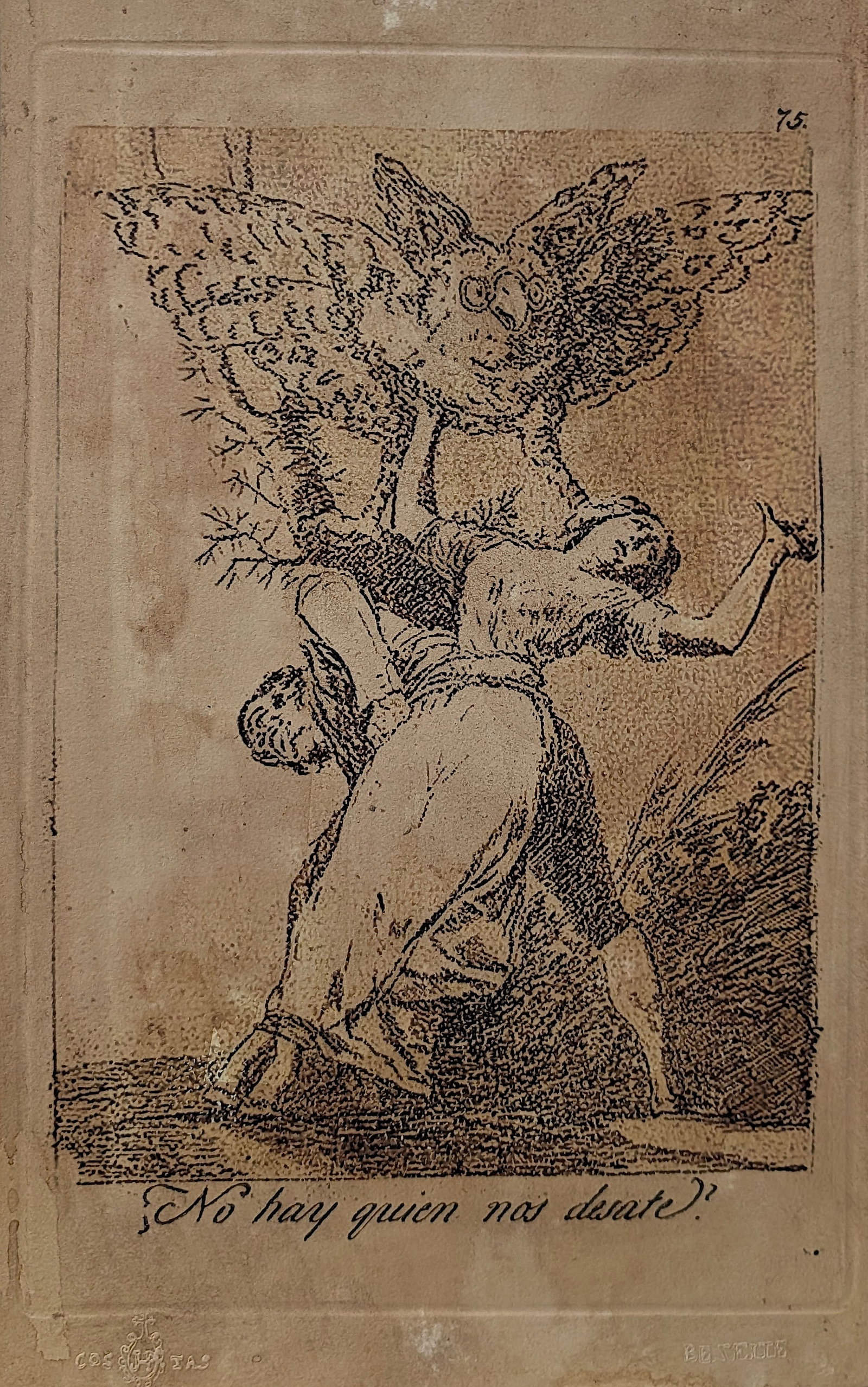 Plate 75 Titled "No hay quien nos desate" By Francisco Goya Serie Los Caprichos: Plate 75 Titled "No hay quien nos desate" By Francisco Goya Serie Los Caprichos created in 1799. Provenance: from the heirs of a private collector in South America who acquired the work from galleries