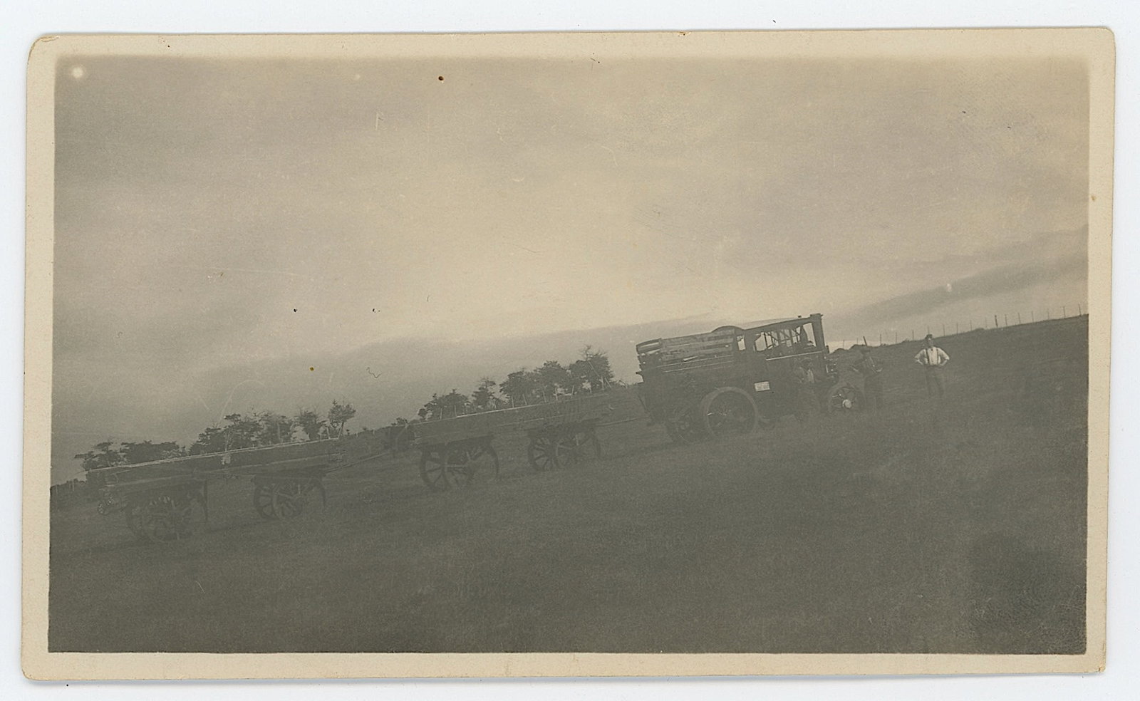 Vintage 1910s Transport Wagon in a field Military?: The provenance is from a deceased collector in South Florida. The dimensions are Approx. 3.25" x 5.5". We have included quality images to show it's actual condition. This lot is located in Boca Raton,