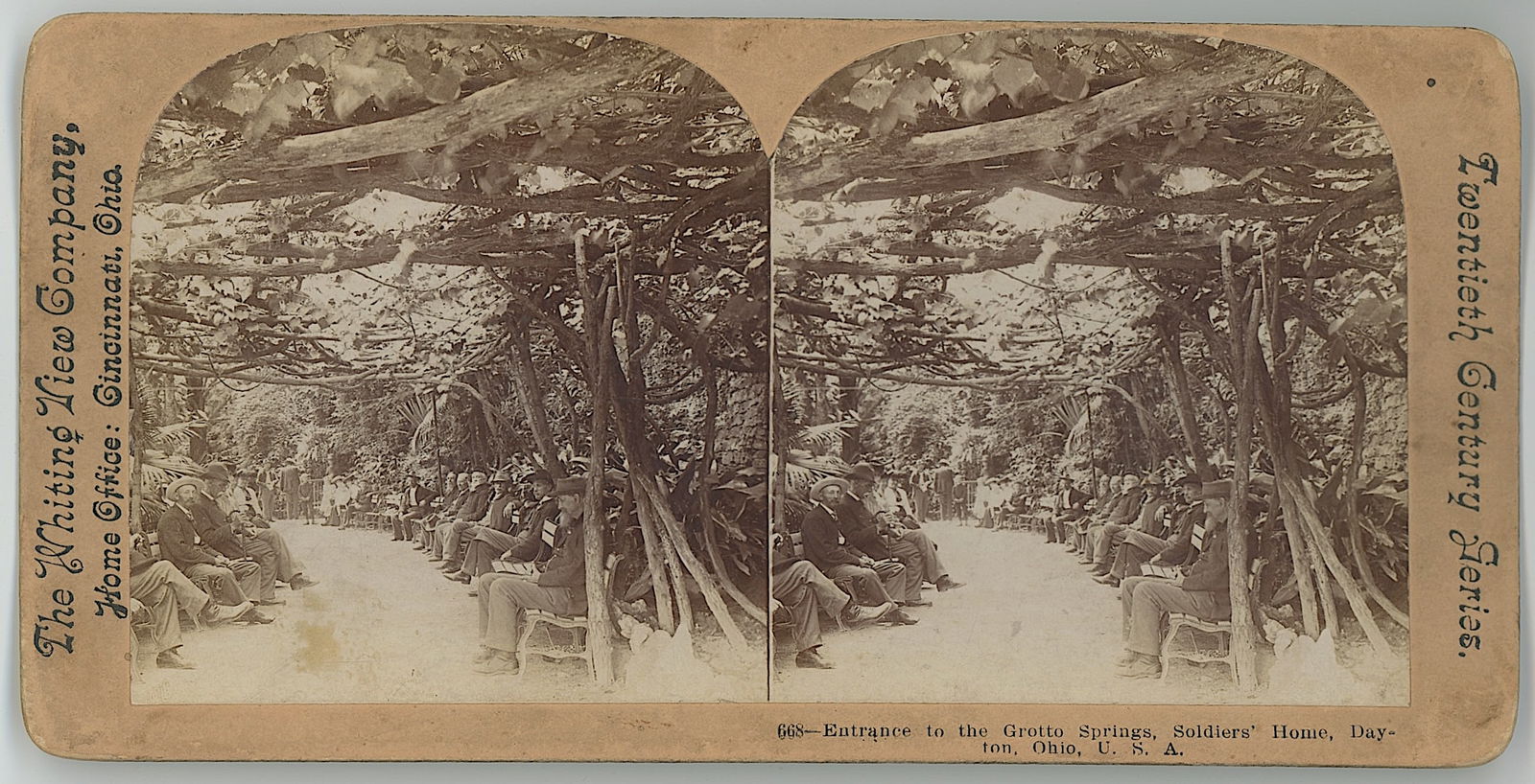 Entrance to the Grotto Springs, Soldiers' Home, Dayton, Ohio: The provenance is from a deceased collector in South Florida. We have included quality images to show it's actual condition. This lot is located in Boca Raton, Fl and its shipment will be made directl