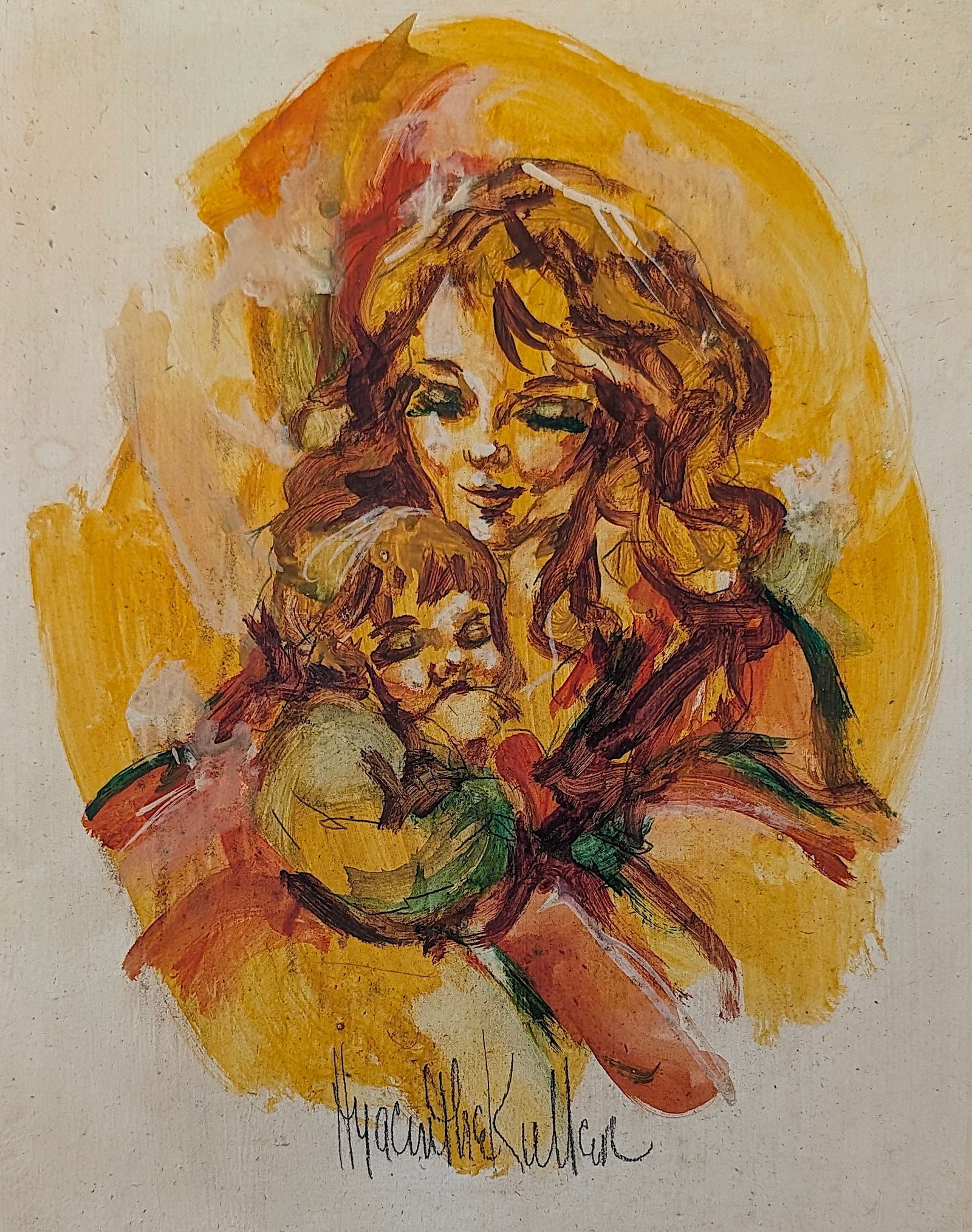 Original Oil on Masonite Board Signed HYACINTHE KULLER: Provenance from the estate of a deceased collector in South Florida. The dimensions are Approx. 10." x 7.75". Because it was found without COA, it is sold as "After the Artist". We have included quali