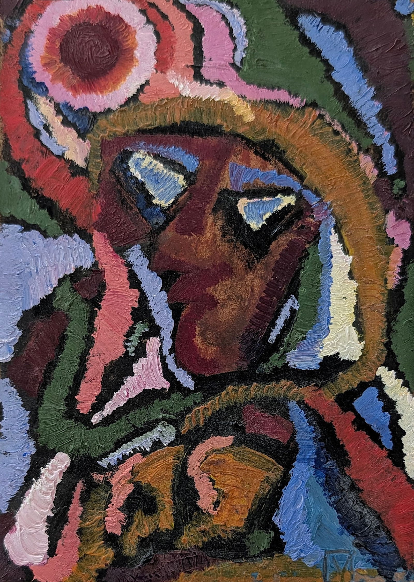 Vintage 20th C. Expressionism Art Oil on Card Signed Monogram: Provenance from the estate of listed artist Daniel Martinez. The dimensions are Approx. 7" x 5". We have included quality images to show it's actual condition. This lot is located in Boca Raton, Fl an