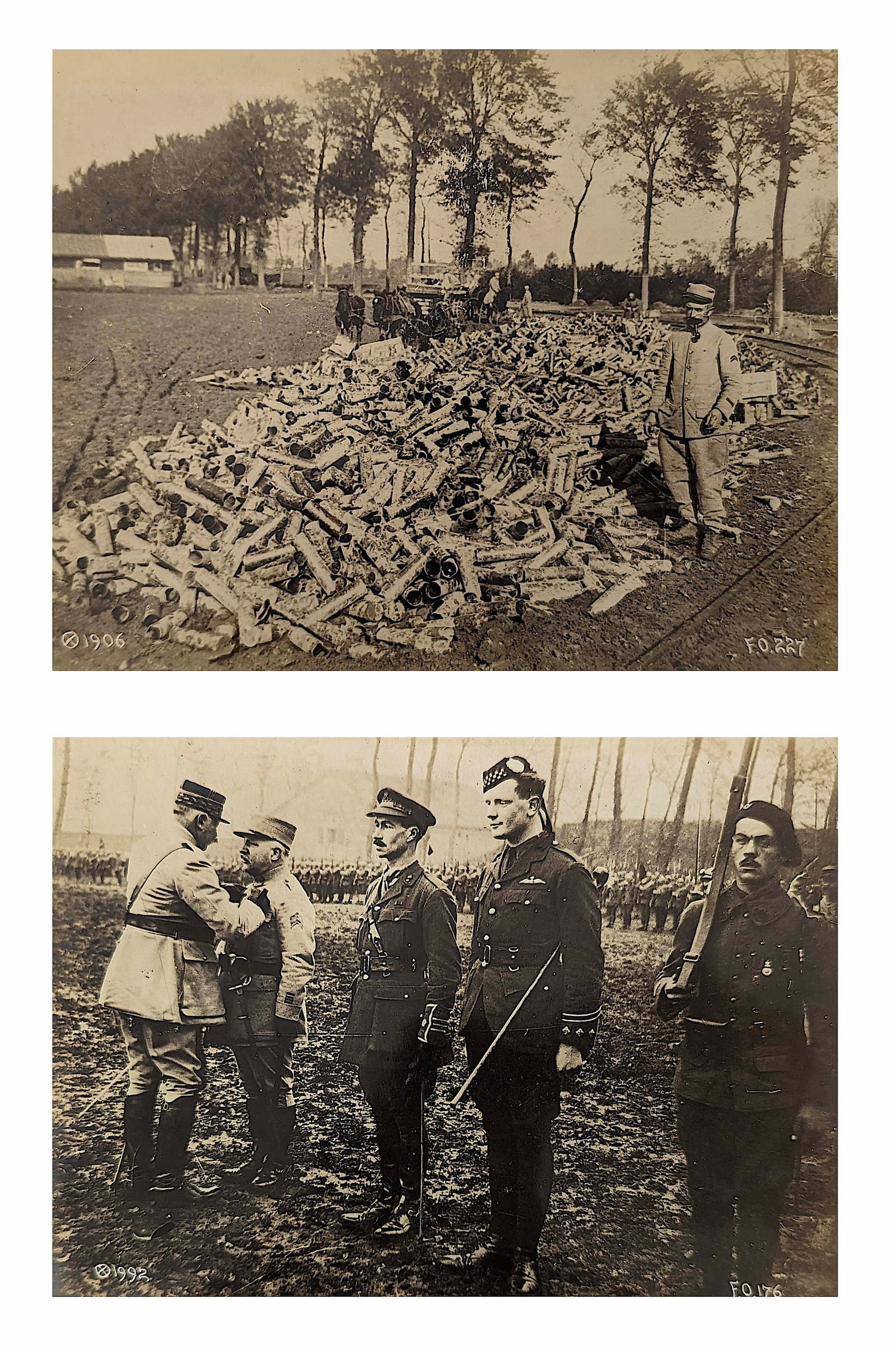 Vintage Pair Original Ca. 1910s Photos American Troops WWI: This lotincludes a scarce original pair of photographs and historical pair of original photographs of the allies troops during the WW1. Their provenance are from an antique album including original ic