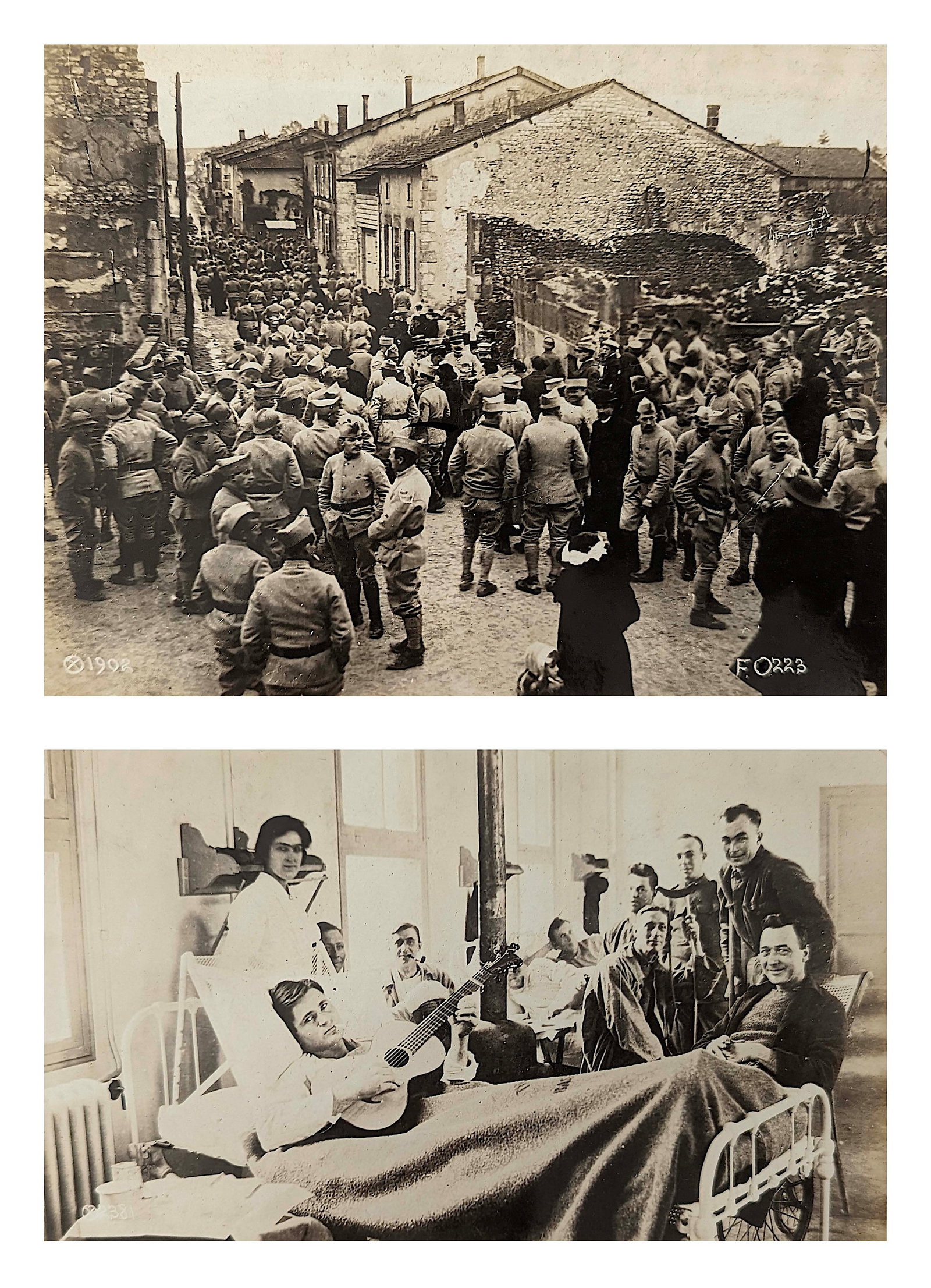 Vintage Pair Original Ca. 1910s Photos American Troops WWI: This lotincludes a scarce original pair of photographs and historical pair of original photographs of the allies troops during the WW1. Their provenance are from an antique album including original ic