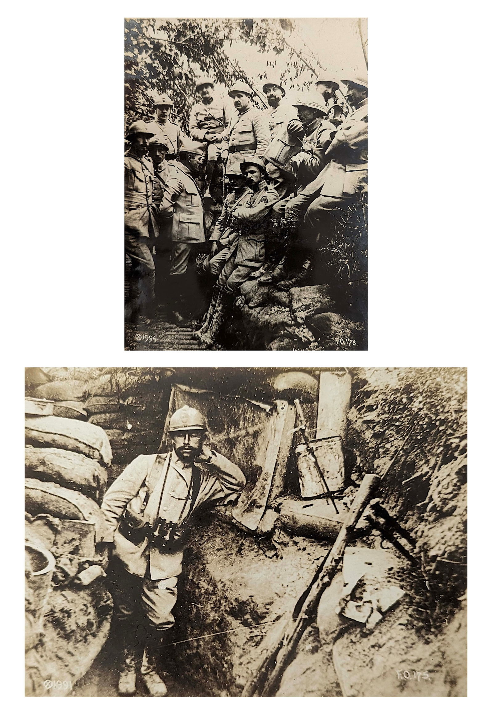 Vintage Pair Original Ca. 1910s Photos American Troops WWI: This lotincludes a scarce original pair of photographs and historical pair of original photographs of the allies troops during the WW1. Their provenance are from an antique album including original