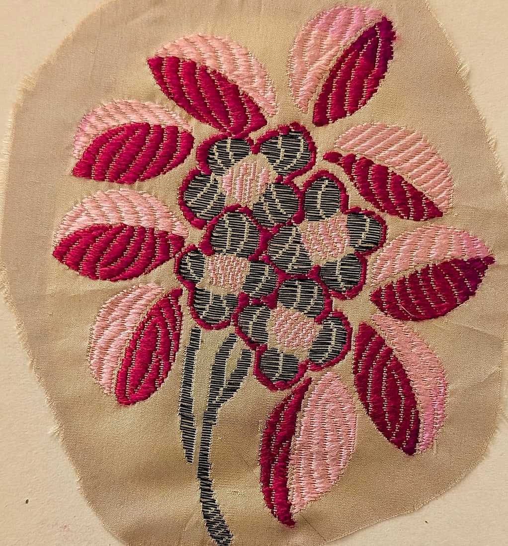 Vintage Original Japanese Hand Made Embroidery Design: Provenance from the estate of a deceased collector in South Florida. Please se all included images to review dimensions. We have included quality images to show it's actual condition. This lot is loca