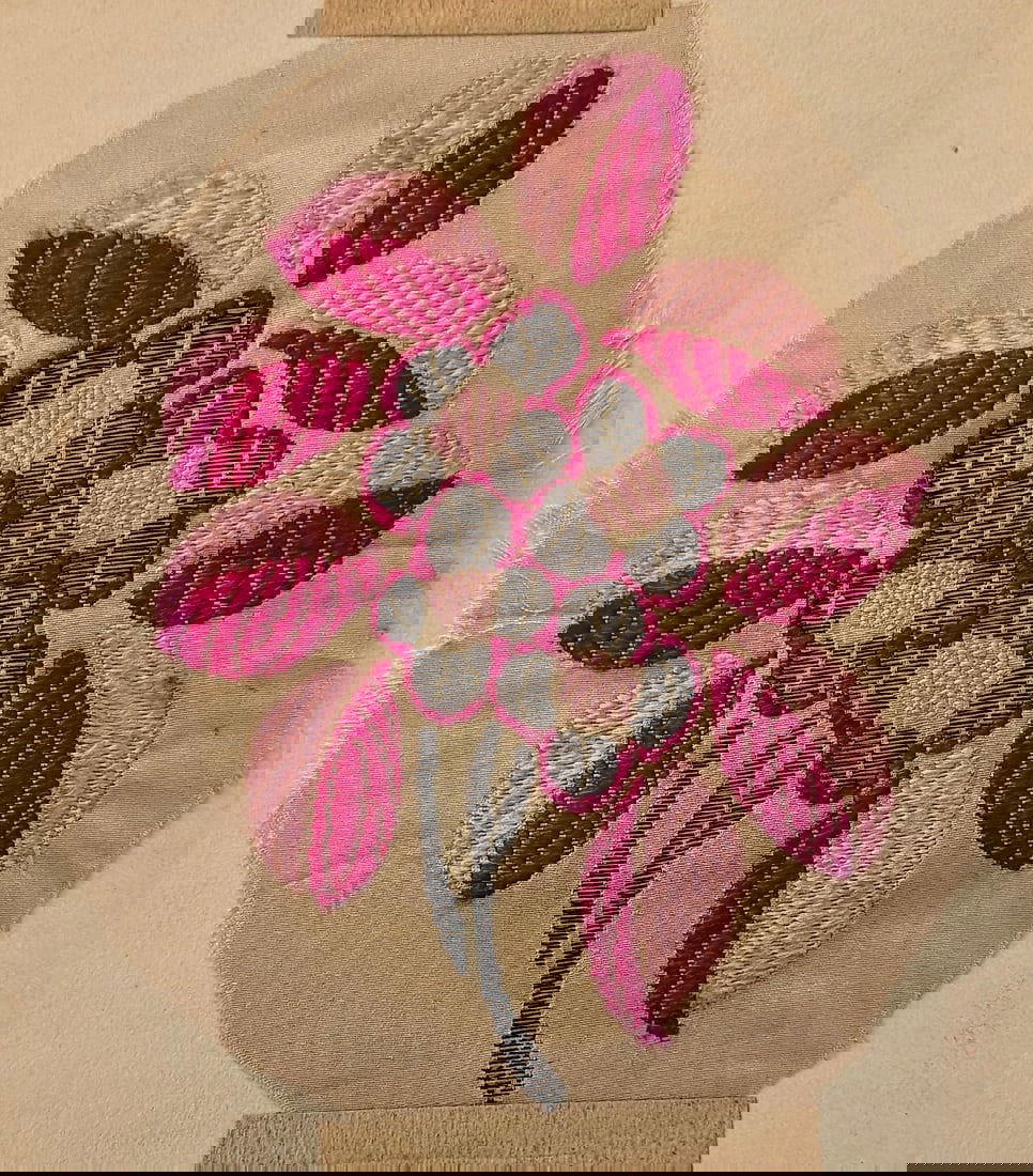 Vintage Original Japanese Hand Made Embroidery Design: Provenance from the estate of a deceased collector in South Florida. Please se all included images to review dimensions. We have included quality images to show it's actual condition. This lot is loca