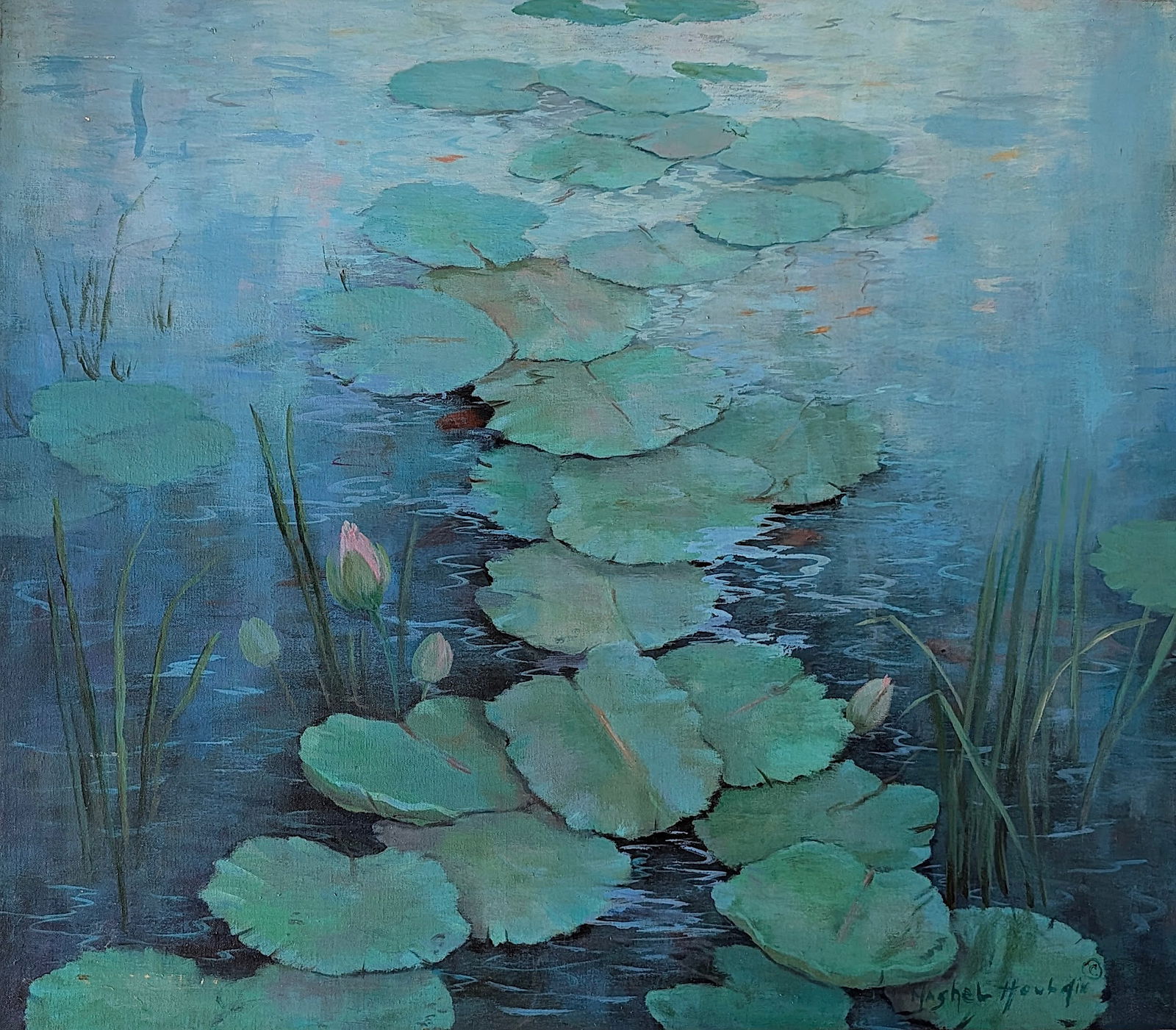 Original Acrylic on Canvas Painting Signed 28" x 32": Provenance from the estate of a deceased collector in South Florida. The dimensions are Approx. 28" x 32". We have included quality images to show it's actual condition. This lot is located in Boca Ra