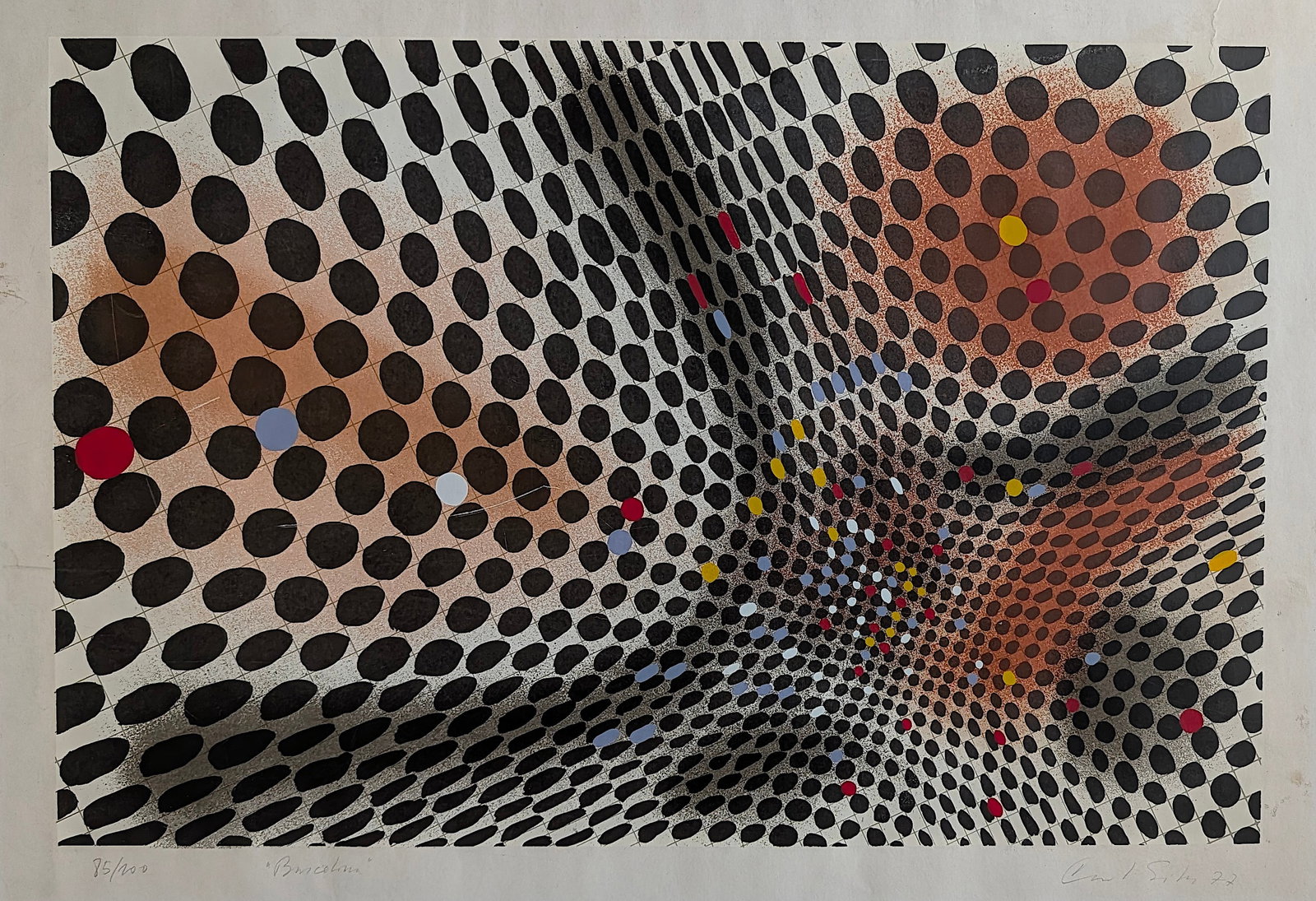 CARLOS SILVA, Vintage Serigraph L. Ed. 85/100 Signed and Dated '77: Provenance from the estate of a deceased collector in South Florida. The dimensions are Approx. 21.50" x 29". We have included quality images to show it's actual condition. This lot is located in Boca