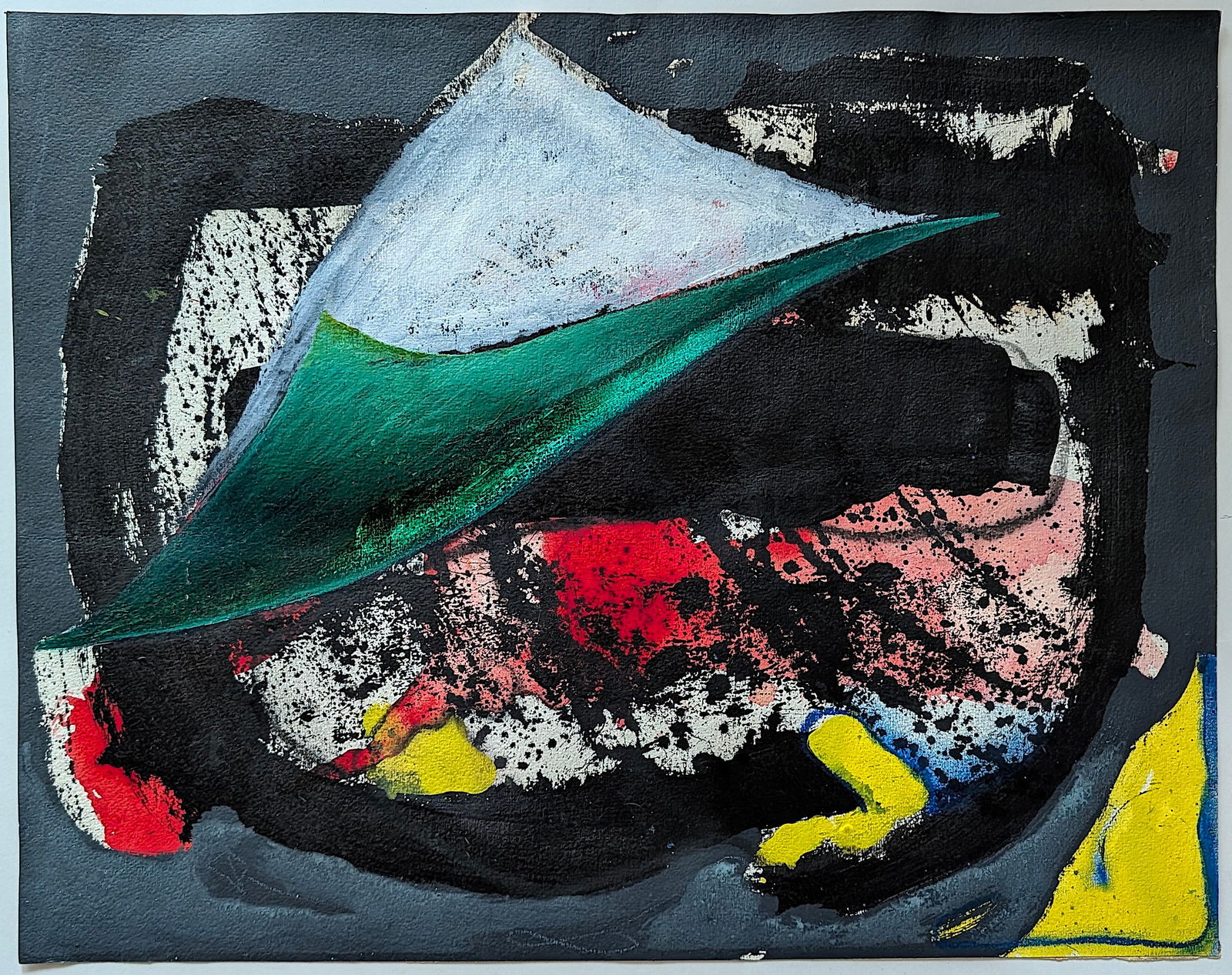 Vintage 20th C, Abstract Art Painting on Paper 18.75" x 24": The provenance is from the estate of a deceased art collector in Palm Beach, FL.. Artist to be researched. We have included quality images to show it's actual condition. This lot is located in Boca Ra