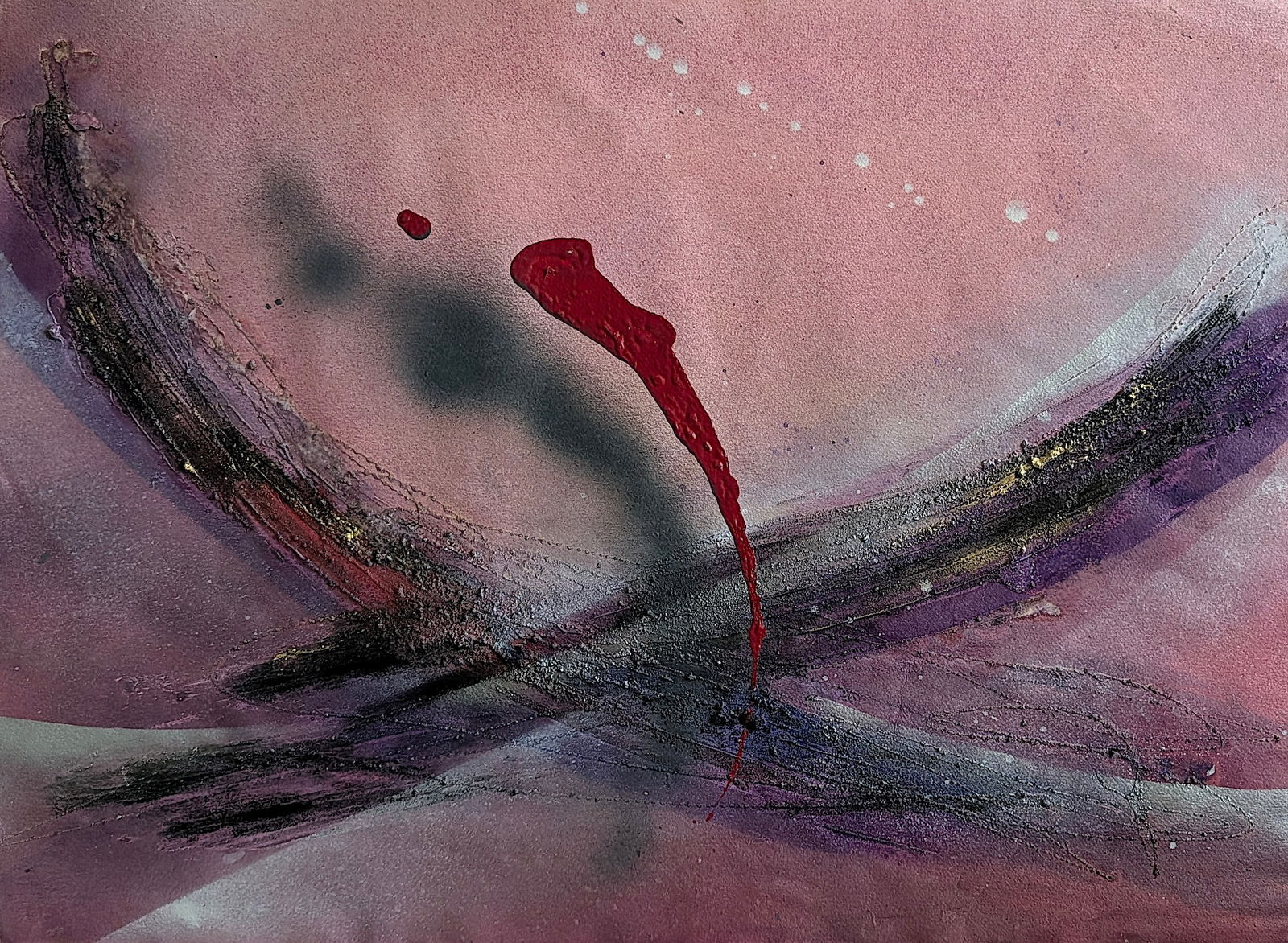 Vintage 20th C, Abstract Art Painting on Paper 22" x 30": The provenance is from the estate of a deceased art collector in Palm Beach, FL.. Artist to be researched. We have included quality images to show it's actual condition. This lot is located in Boca Ra