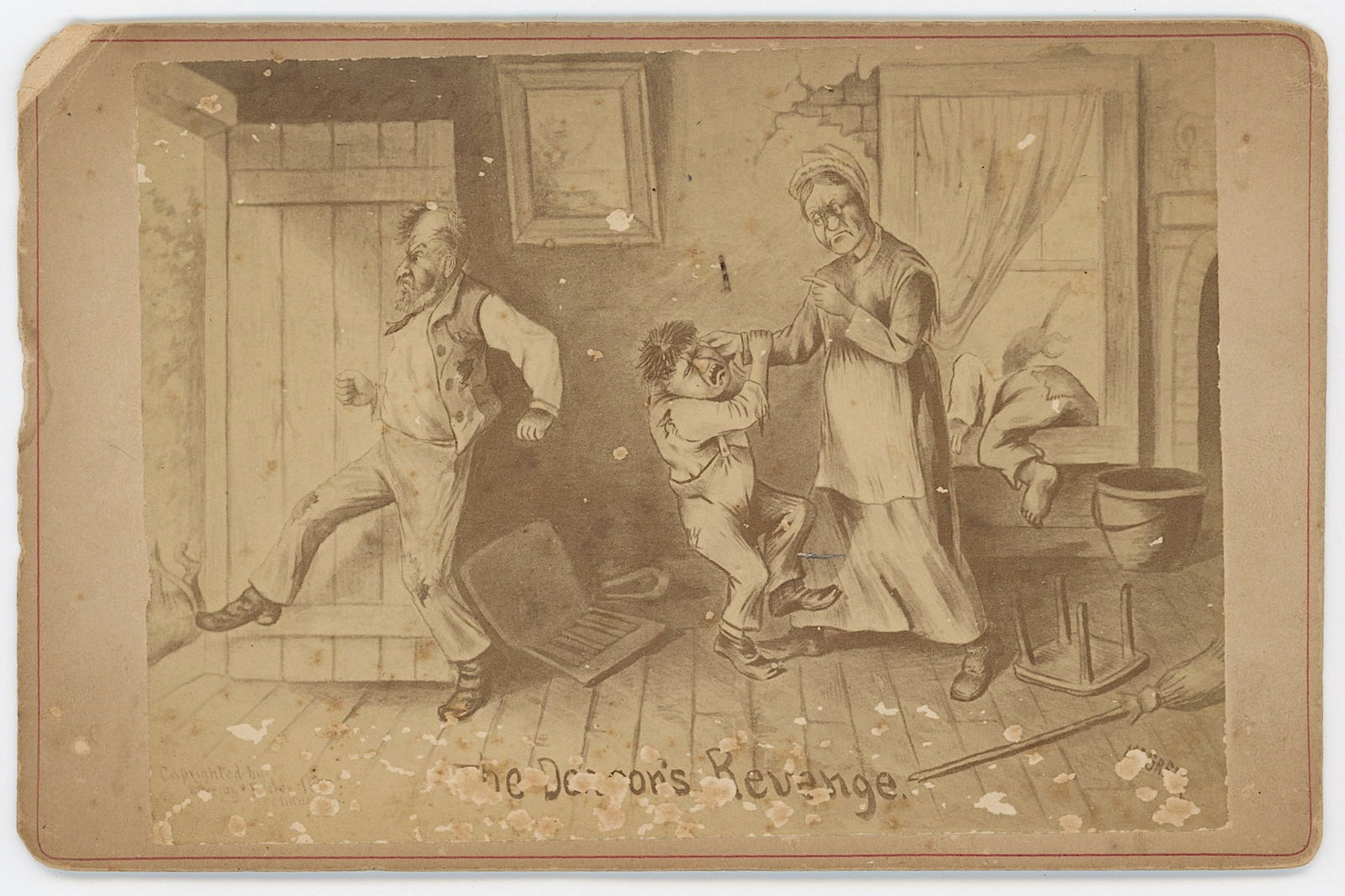 Vintage Antique Rare Card THE DOCTOR'S REVANGE: The provenance of this item is the forgotten (for many years) inventories of Artelisted. Most of these findings are vintage postcards and/or tradecards. The regular size of a postcard/tradecard is app